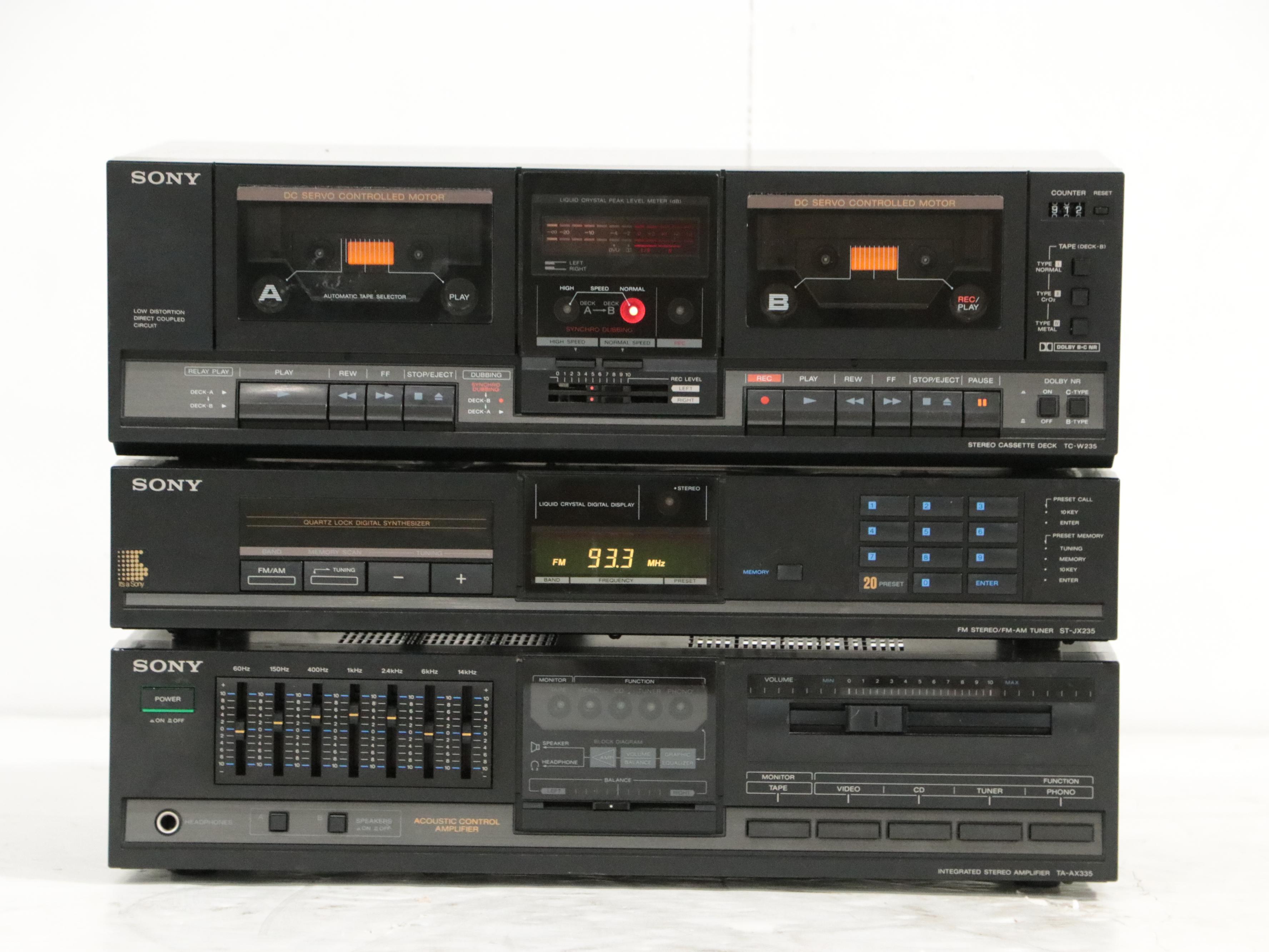Sony CDP-CE375 CD Player, Cassette Deck, AM/FM Tuner and Stereo Amplifier