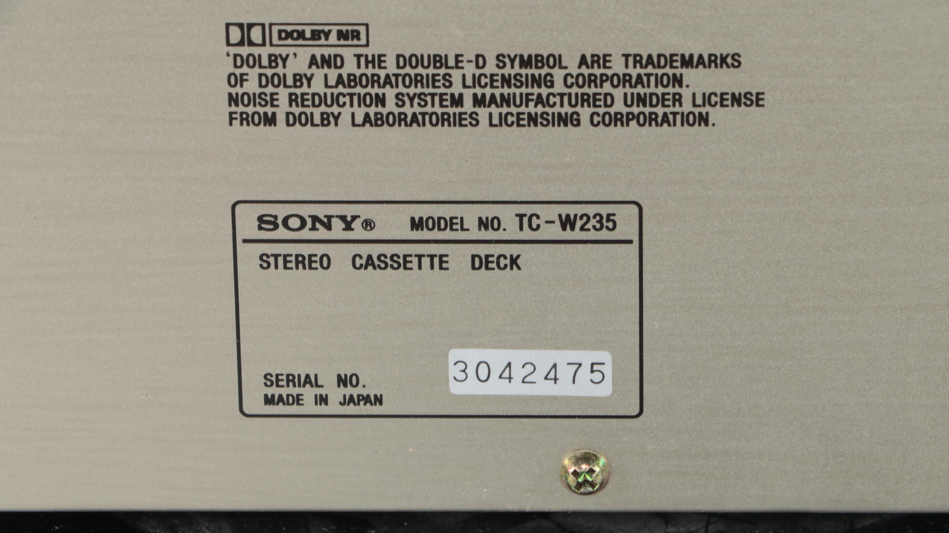 Sony CDP-CE375 CD Player, Cassette Deck, AM/FM Tuner and Stereo Amplifier