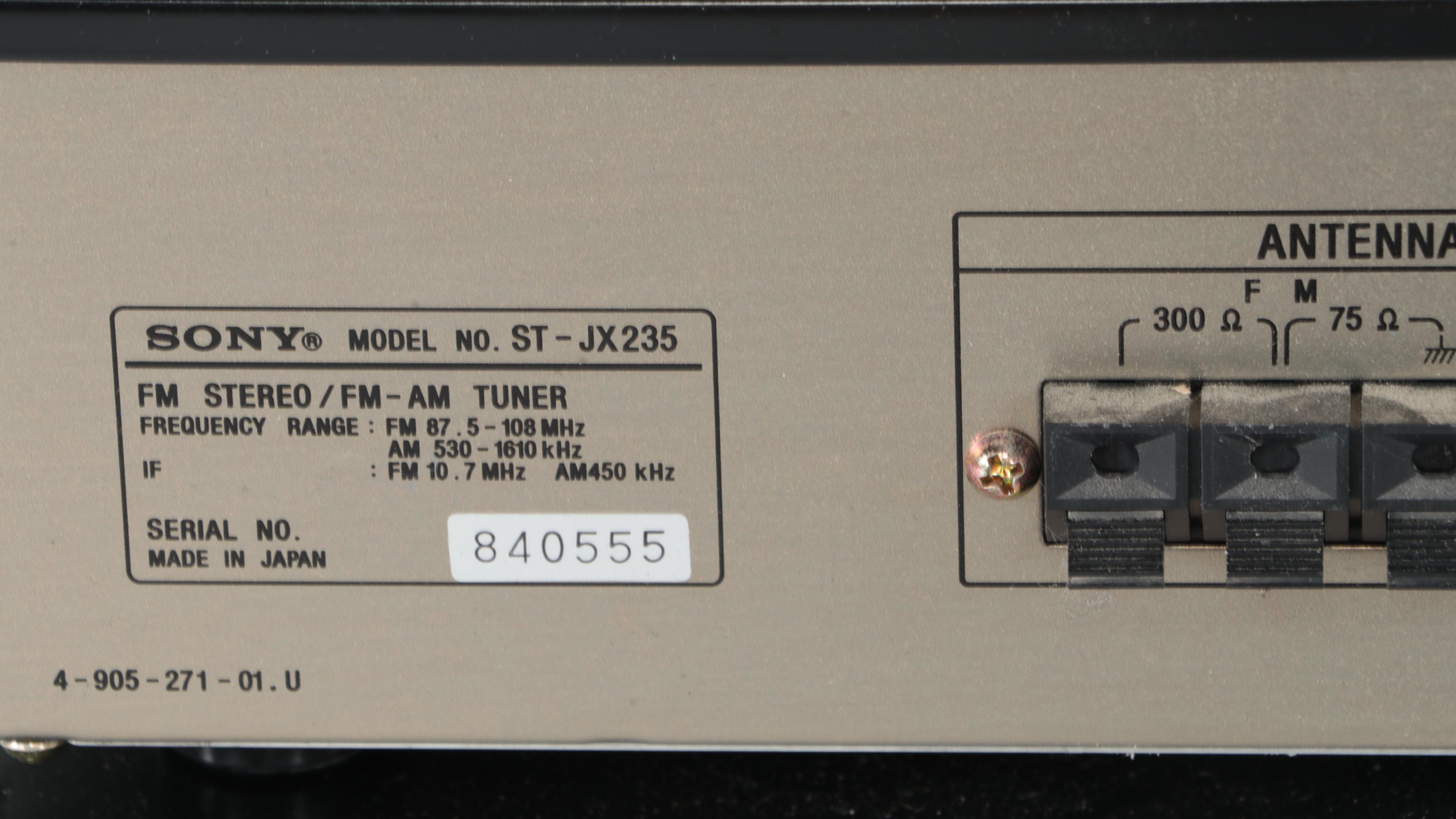 Sony CDP-CE375 CD Player, Cassette Deck, AM/FM Tuner and Stereo Amplifier