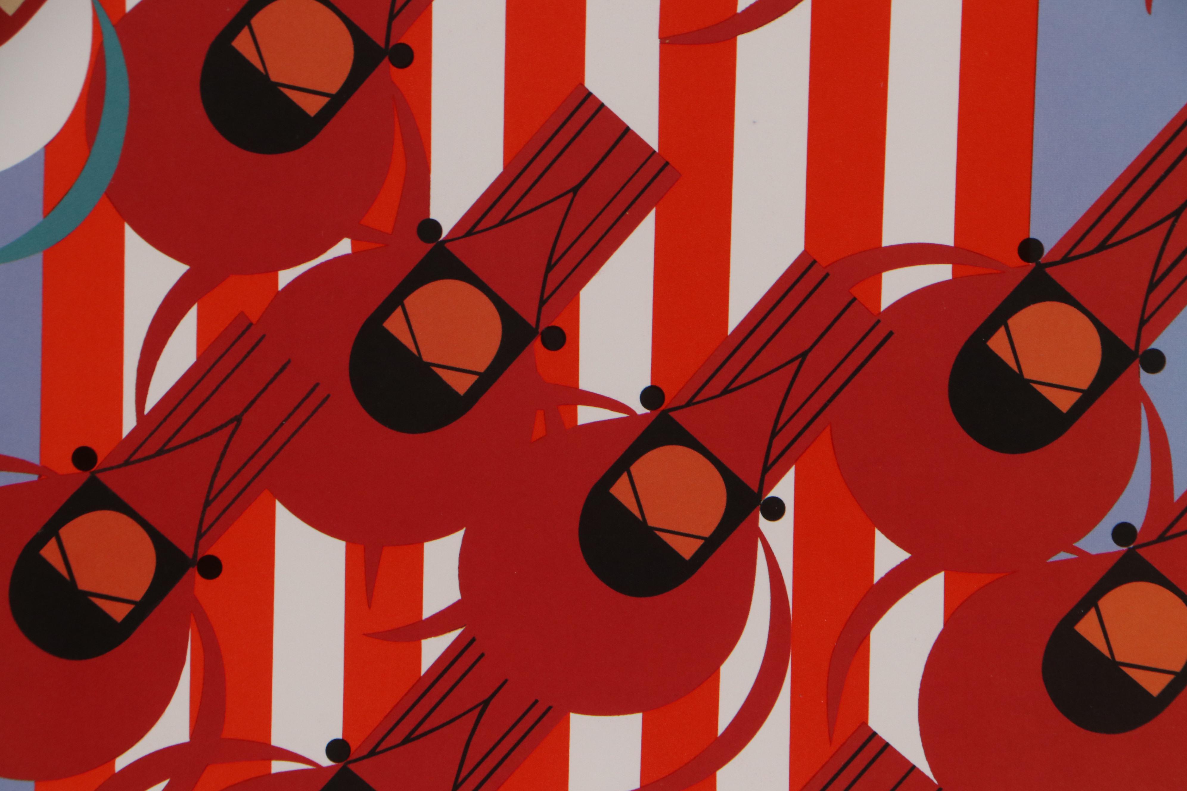 Charley Harper Giclée "Furrin' Feathers," Late 20th Century