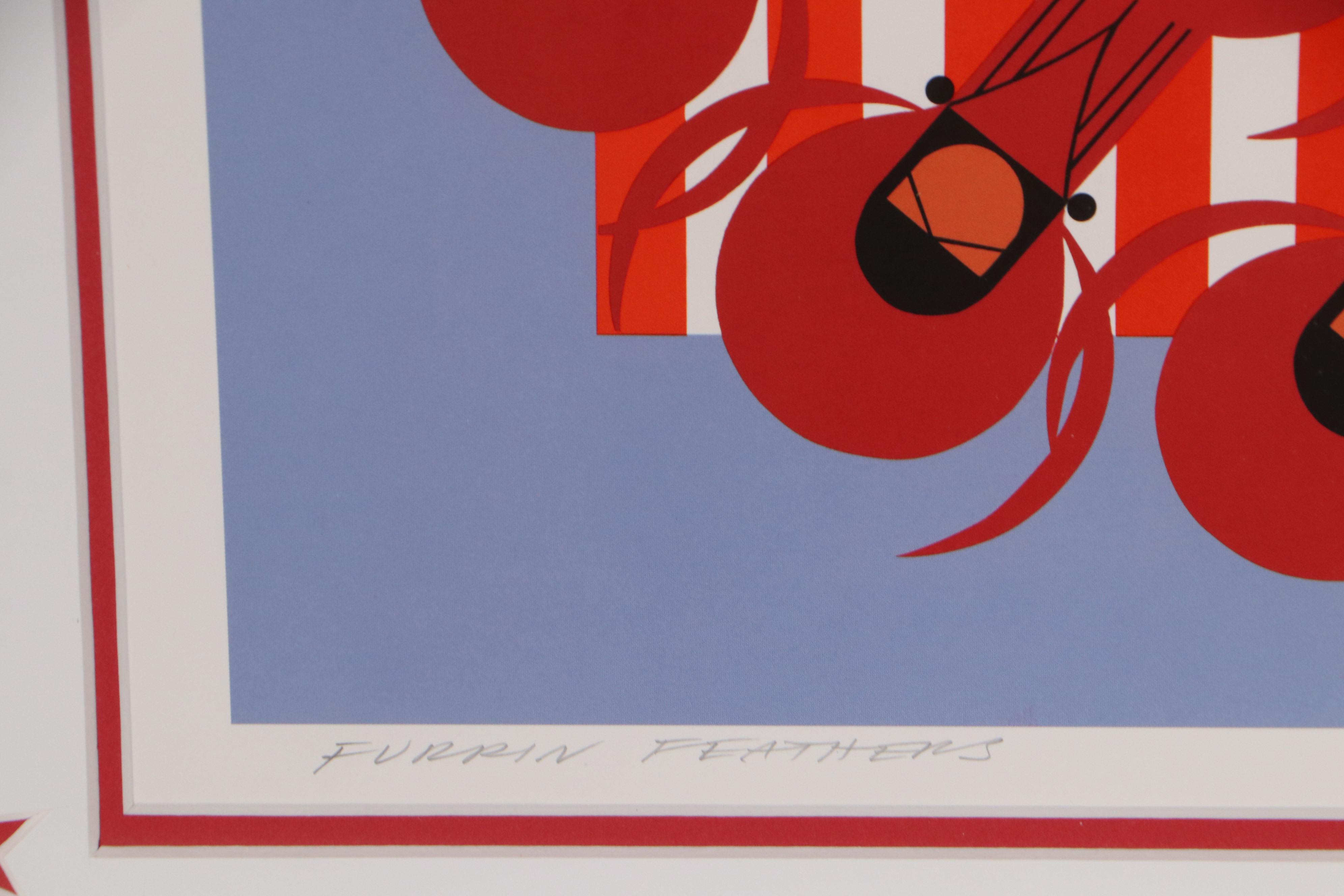 Charley Harper Giclée "Furrin' Feathers," Late 20th Century