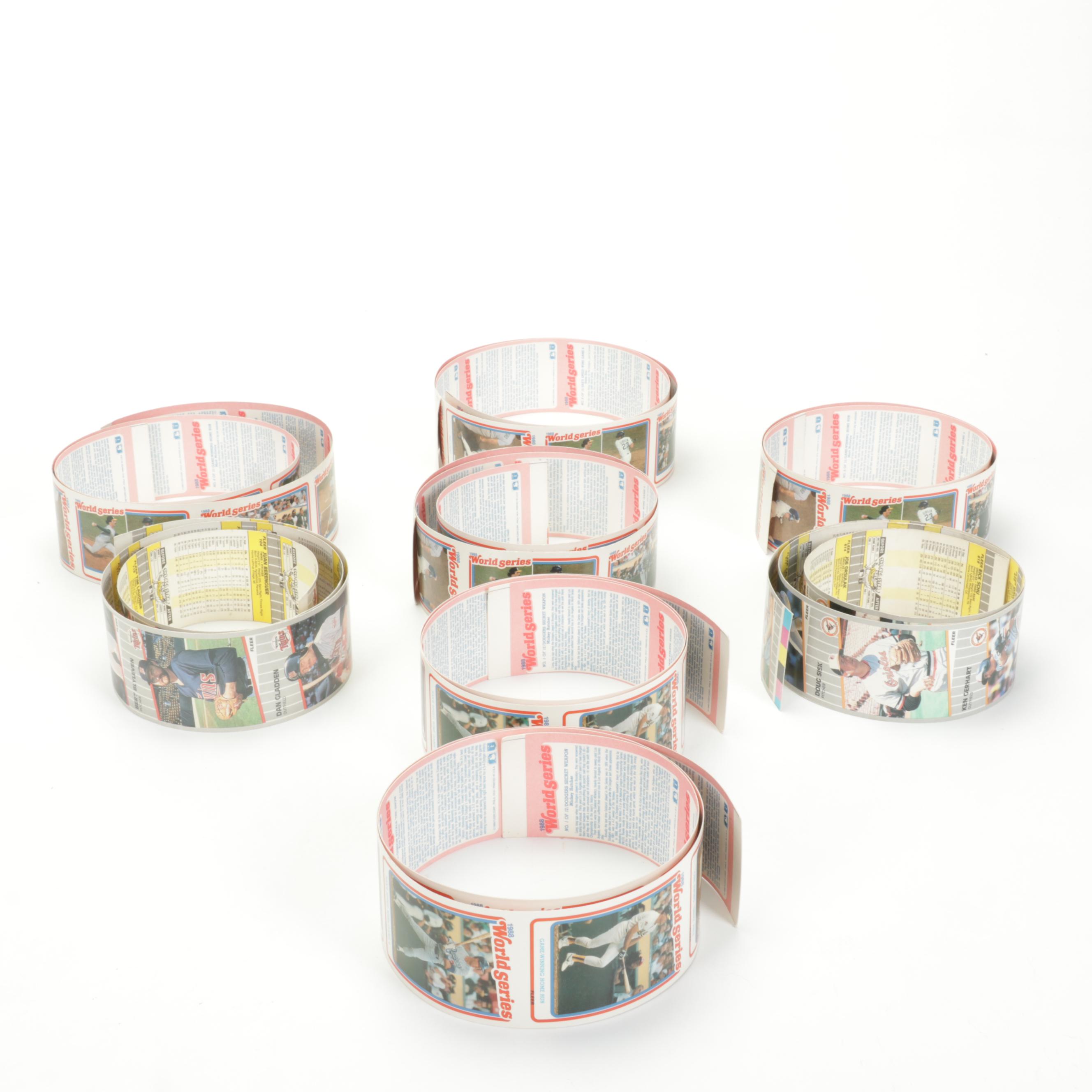 Fleer 1988 World Series, 1989 Twins and Dodgers Uncut Baseball Trading Cards