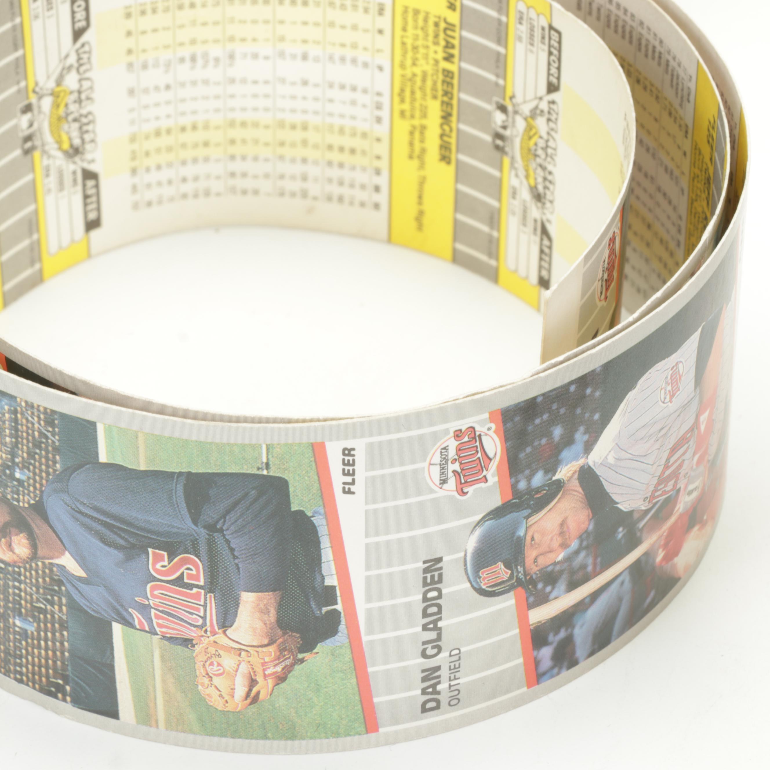 Fleer 1988 World Series, 1989 Twins and Dodgers Uncut Baseball Trading Cards