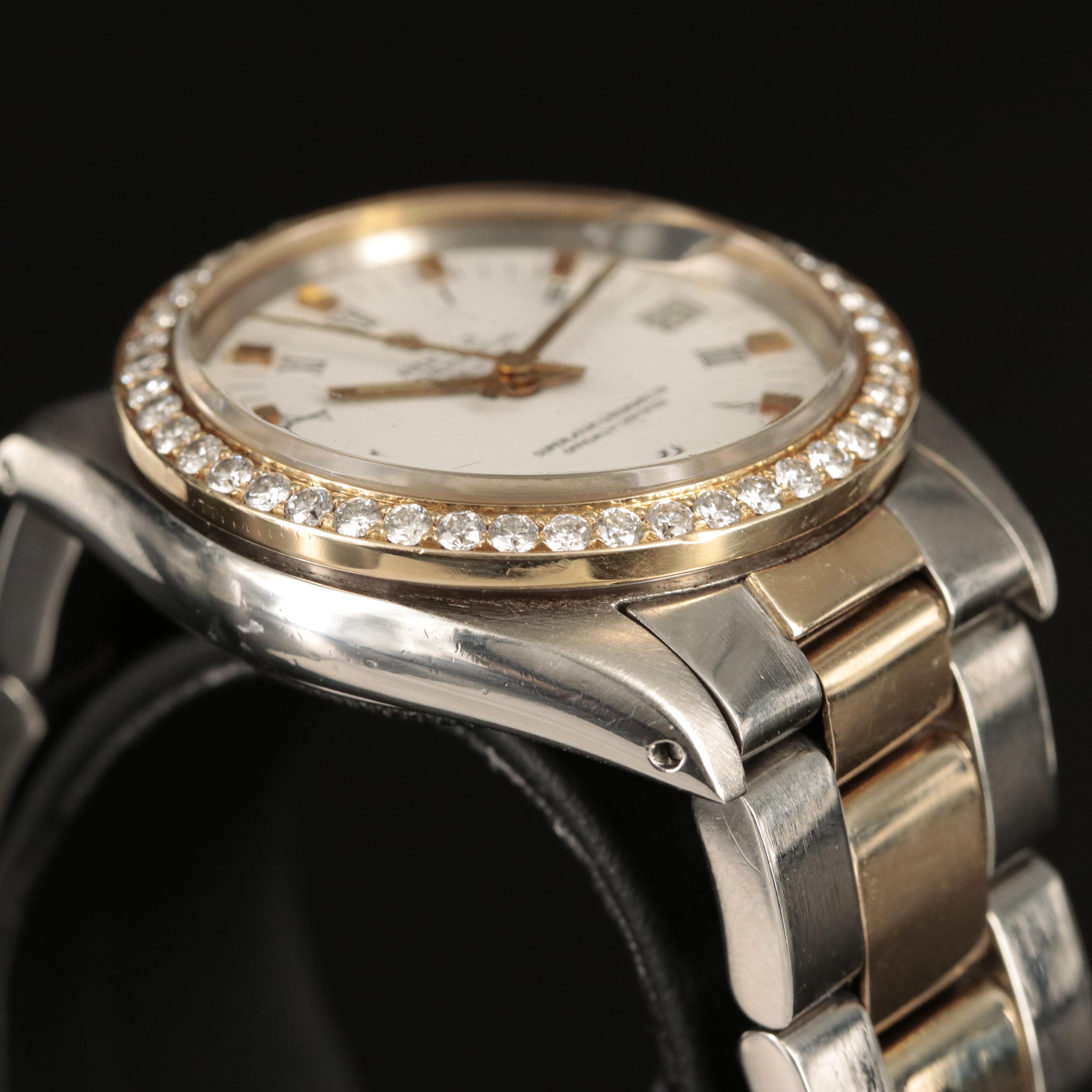 1981 Rolex Datejust 14K and Stainless Steel 1.15 CTW Diamond Bezel Watch