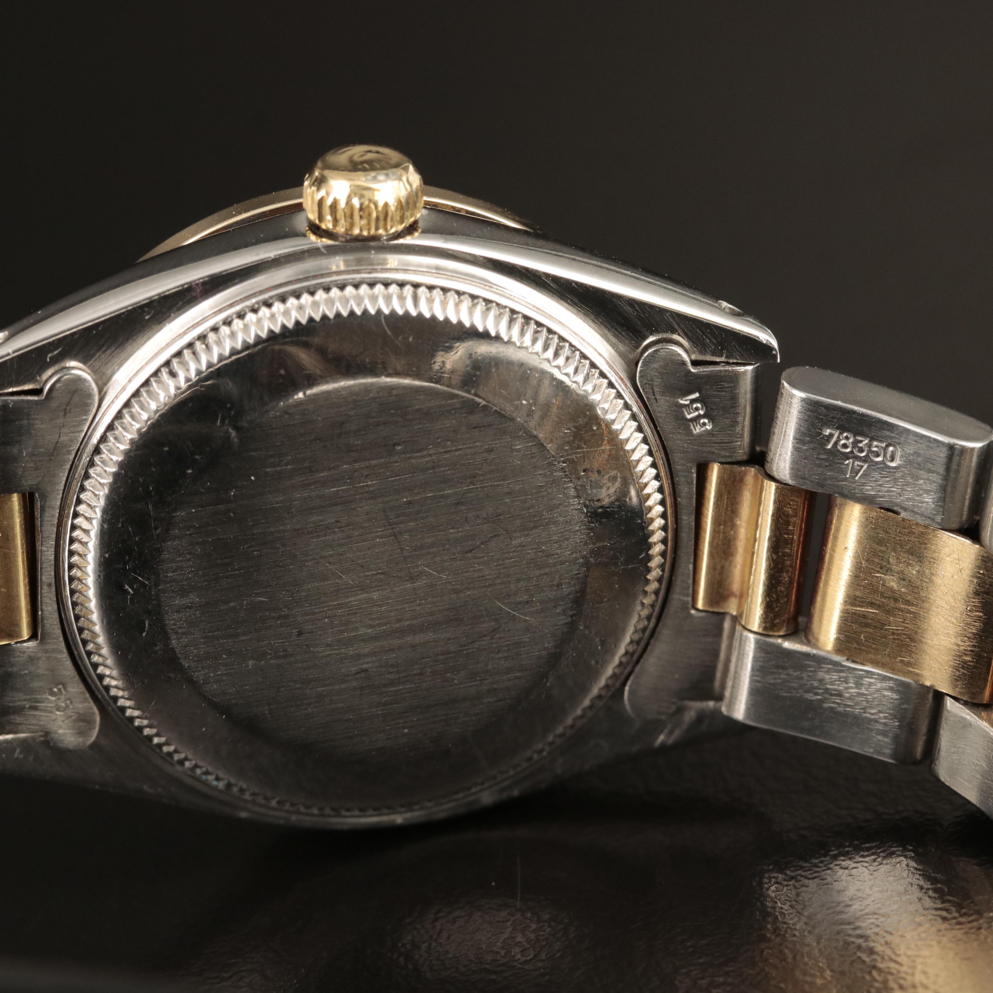 1981 Rolex Datejust 14K and Stainless Steel 1.15 CTW Diamond Bezel Watch