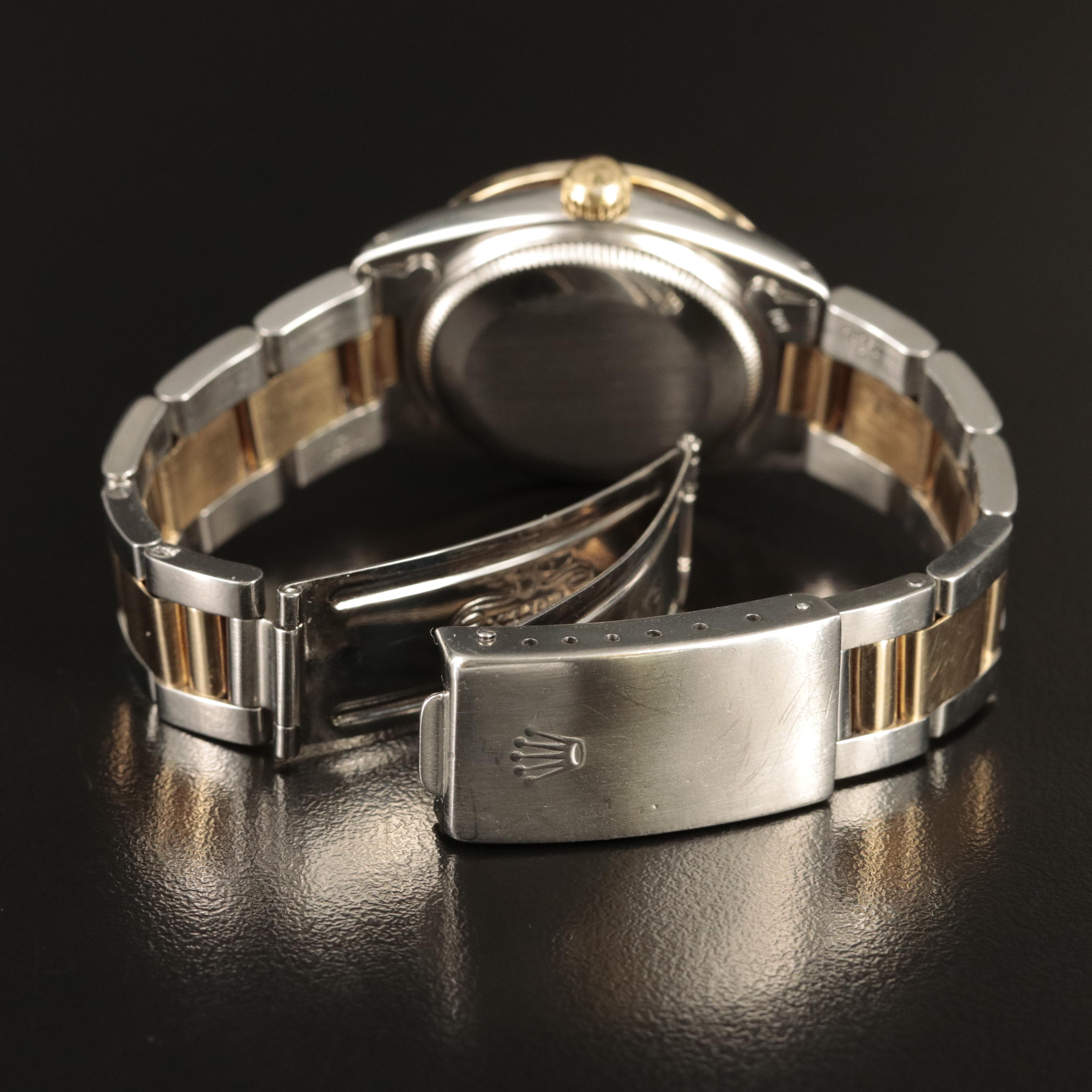 1981 Rolex Datejust 14K and Stainless Steel 1.15 CTW Diamond Bezel Watch