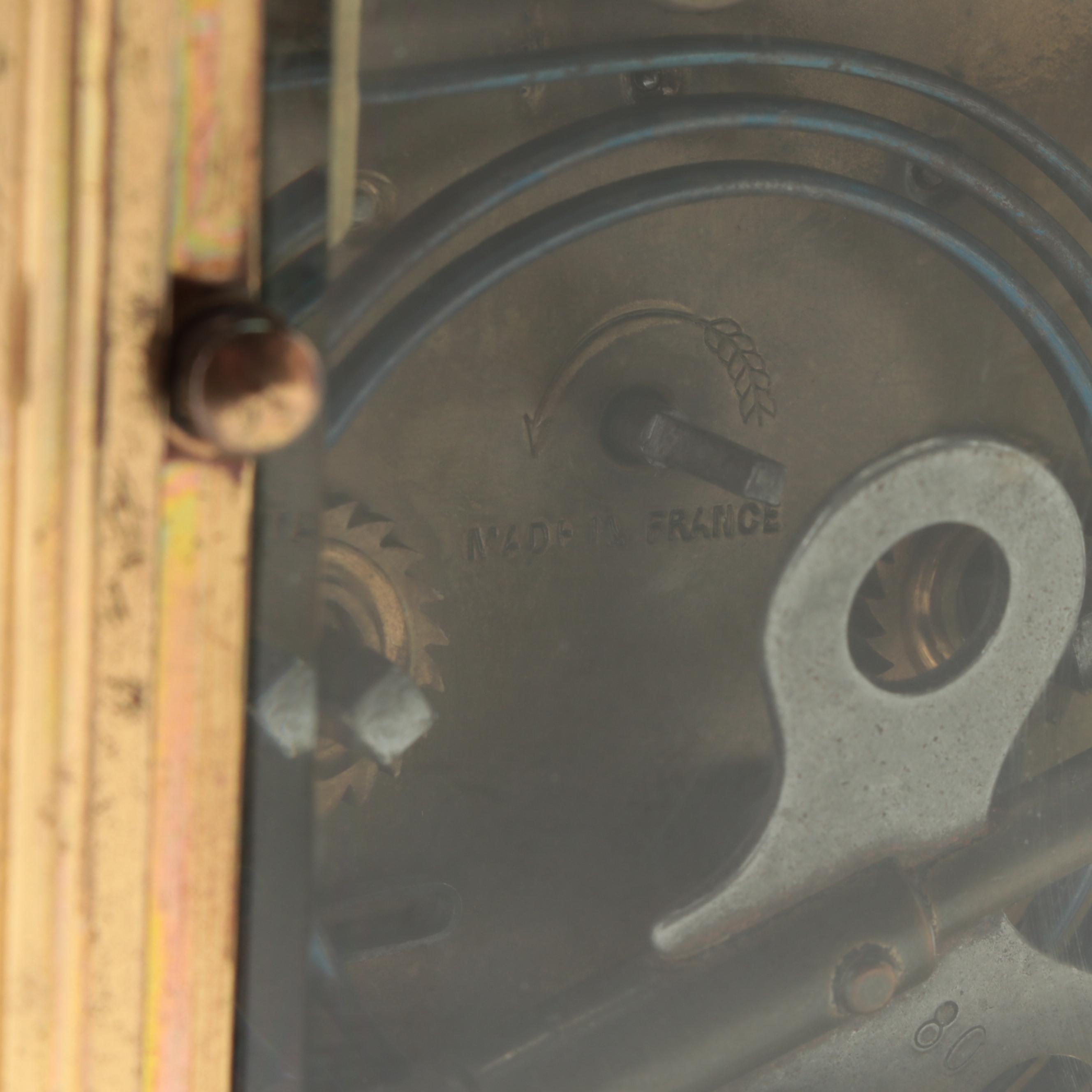 French Brass and Beveled Glass, Carriage Clock, Late 19th/Early 20th Century