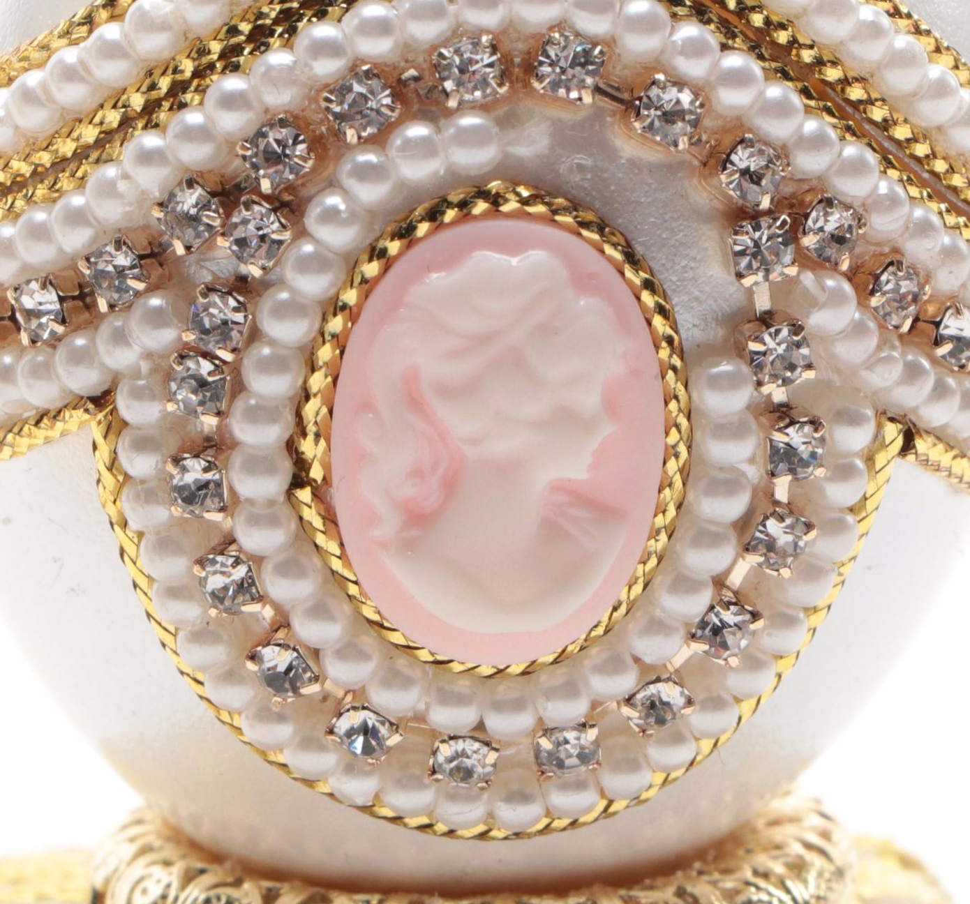 Jere Embellished Egg Music Box Ring Holder with Other Owl Form Egg Trinket Box