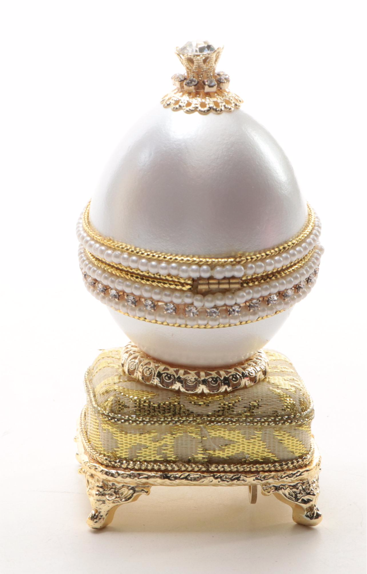 Jere Embellished Egg Music Box Ring Holder with Other Owl Form Egg Trinket Box