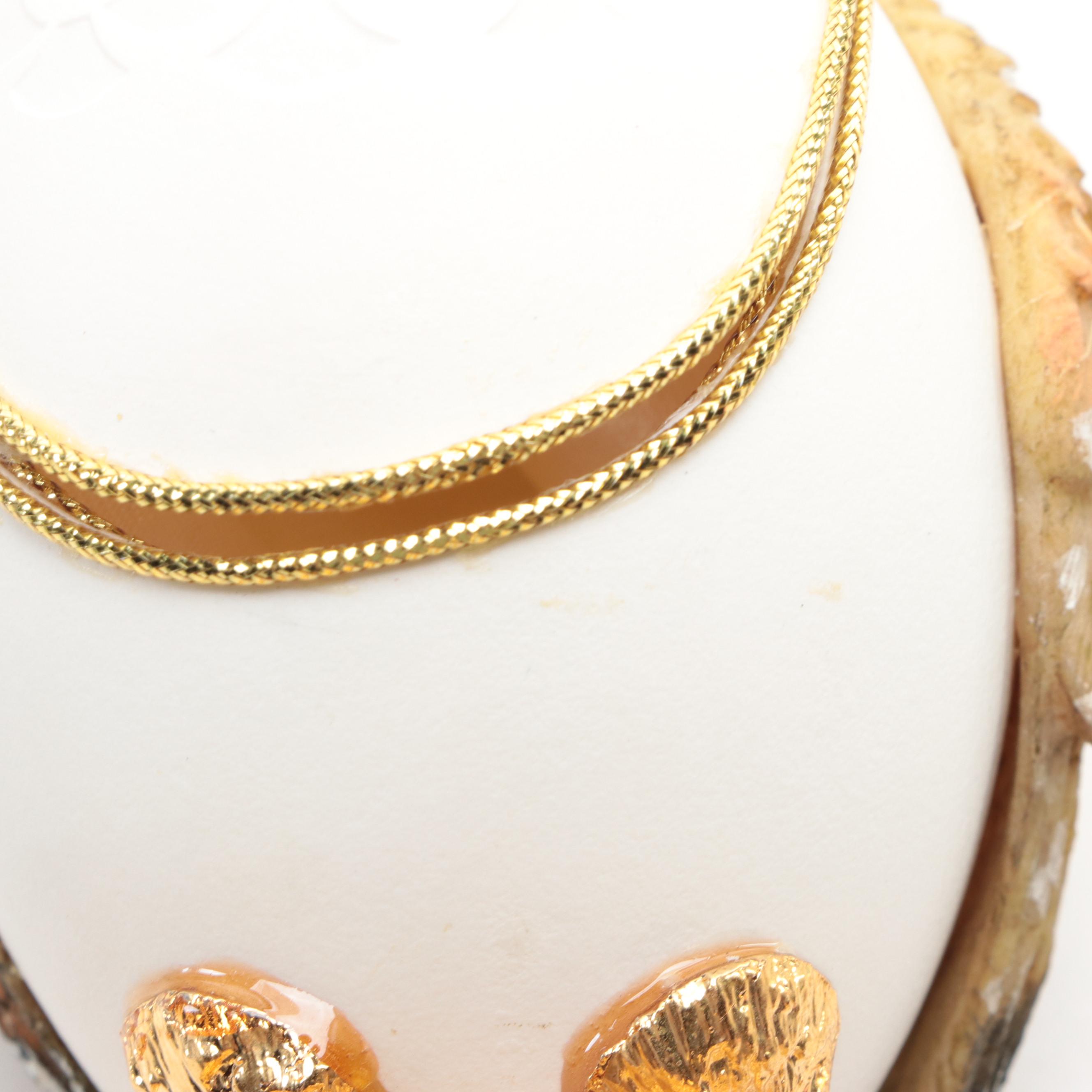 Jere Embellished Egg Music Box Ring Holder with Other Owl Form Egg Trinket Box