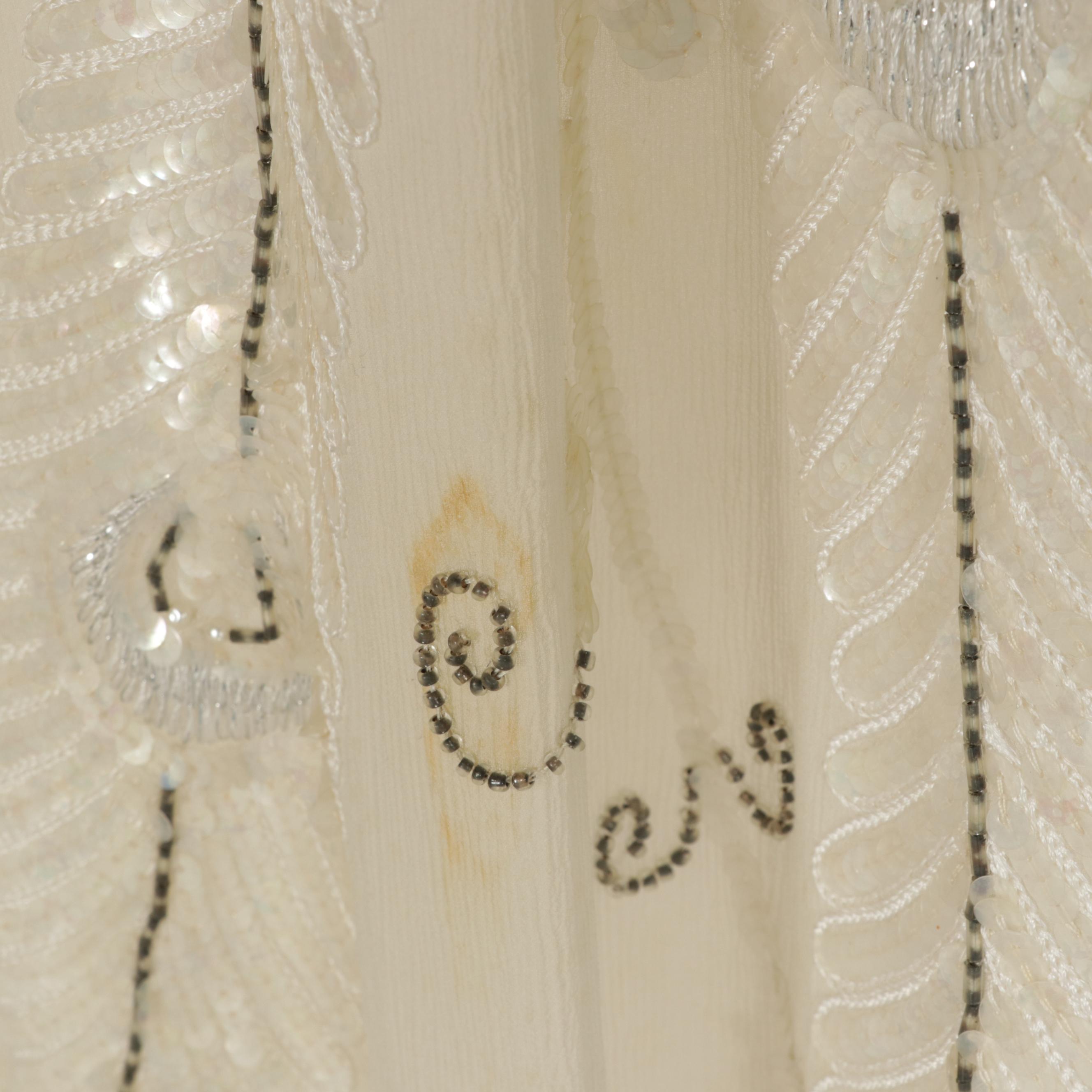 Carole Lee Sequin Trimmed Slip Dress with Embroidered and Embellished Duster