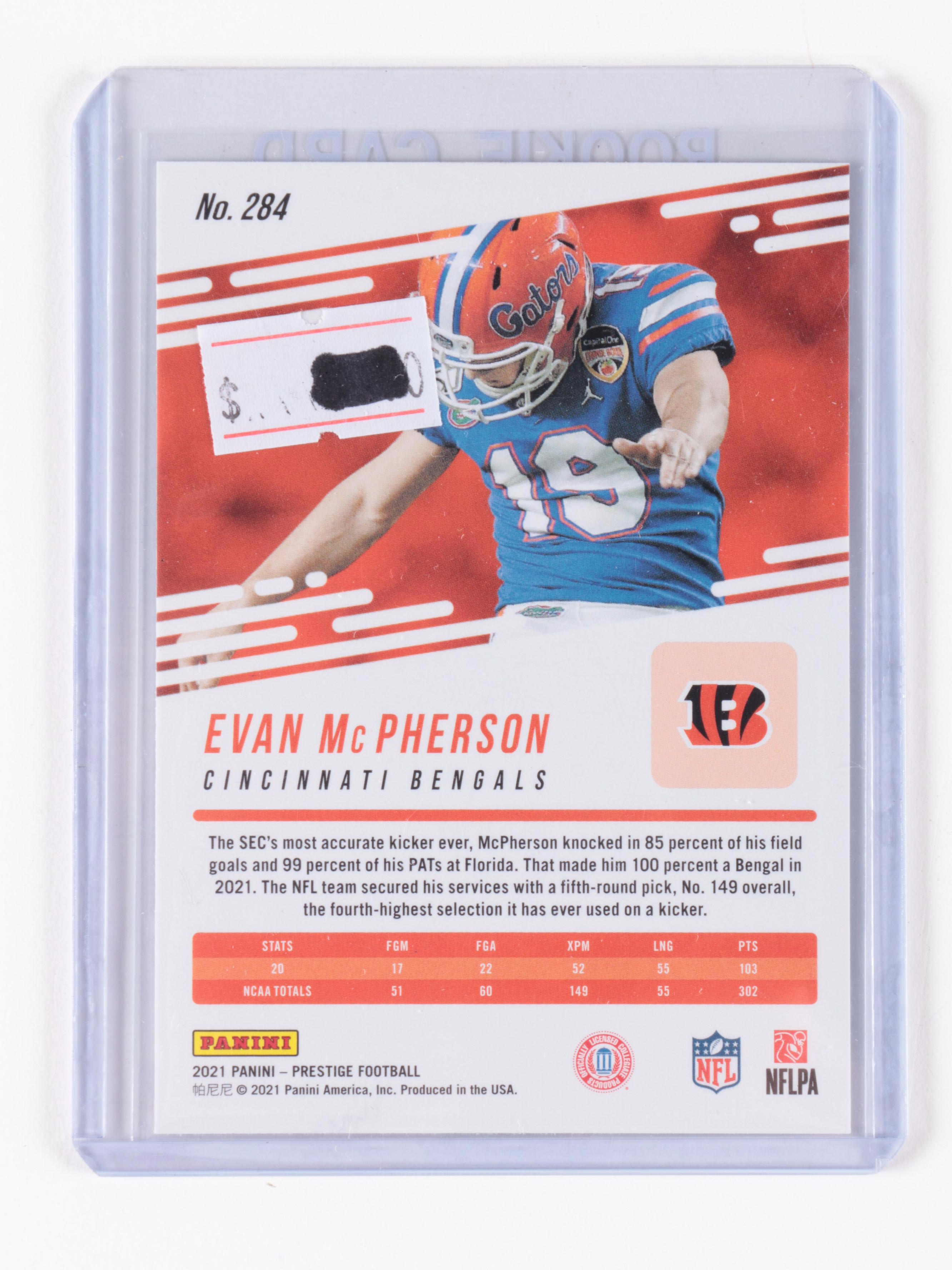 2021 Panini Evan McPherson Rookie Football Cards With Signed, Mosaic, Prestige