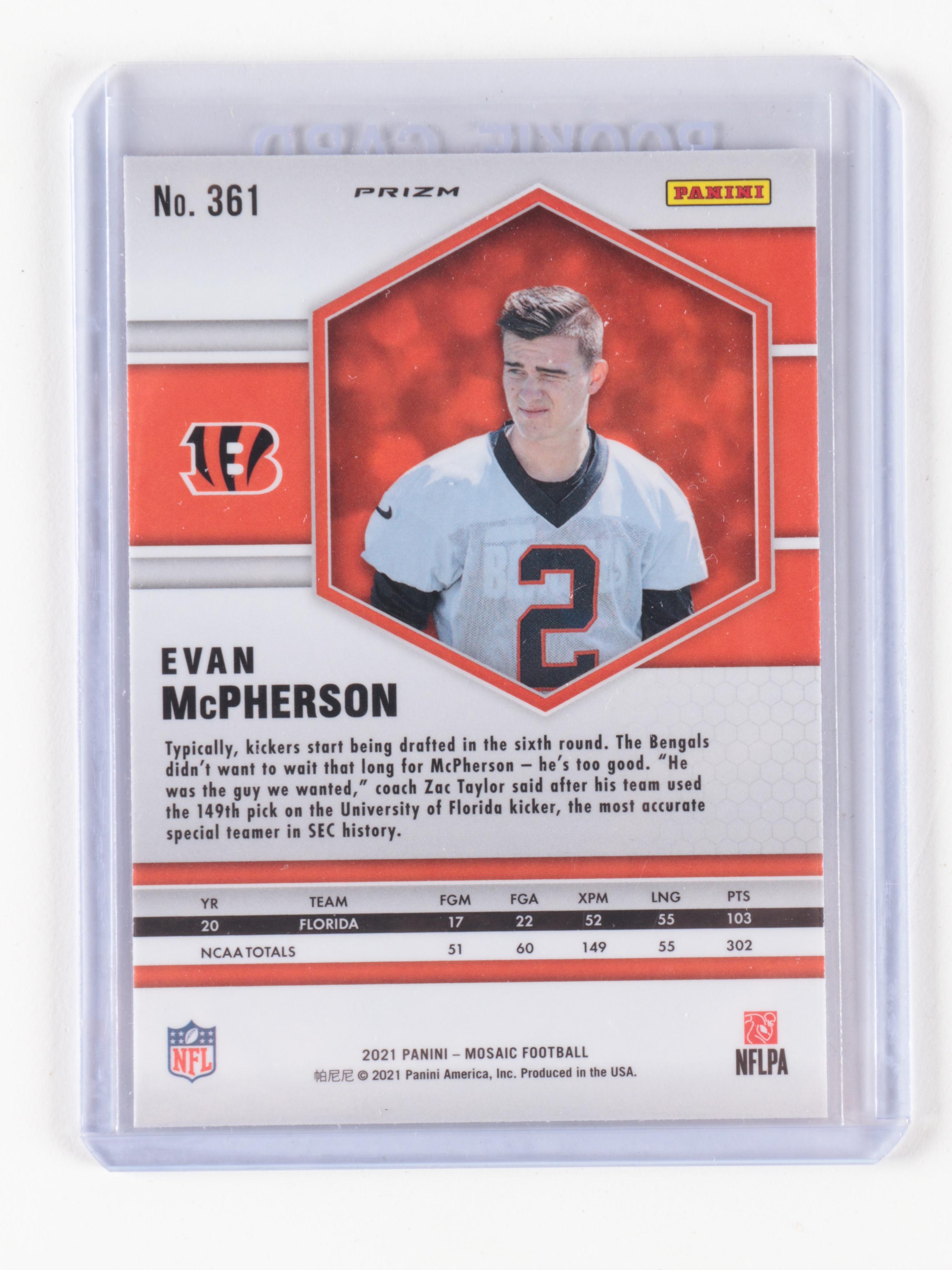 2021 Panini Evan McPherson Rookie Football Cards With Signed, Mosaic, Prestige