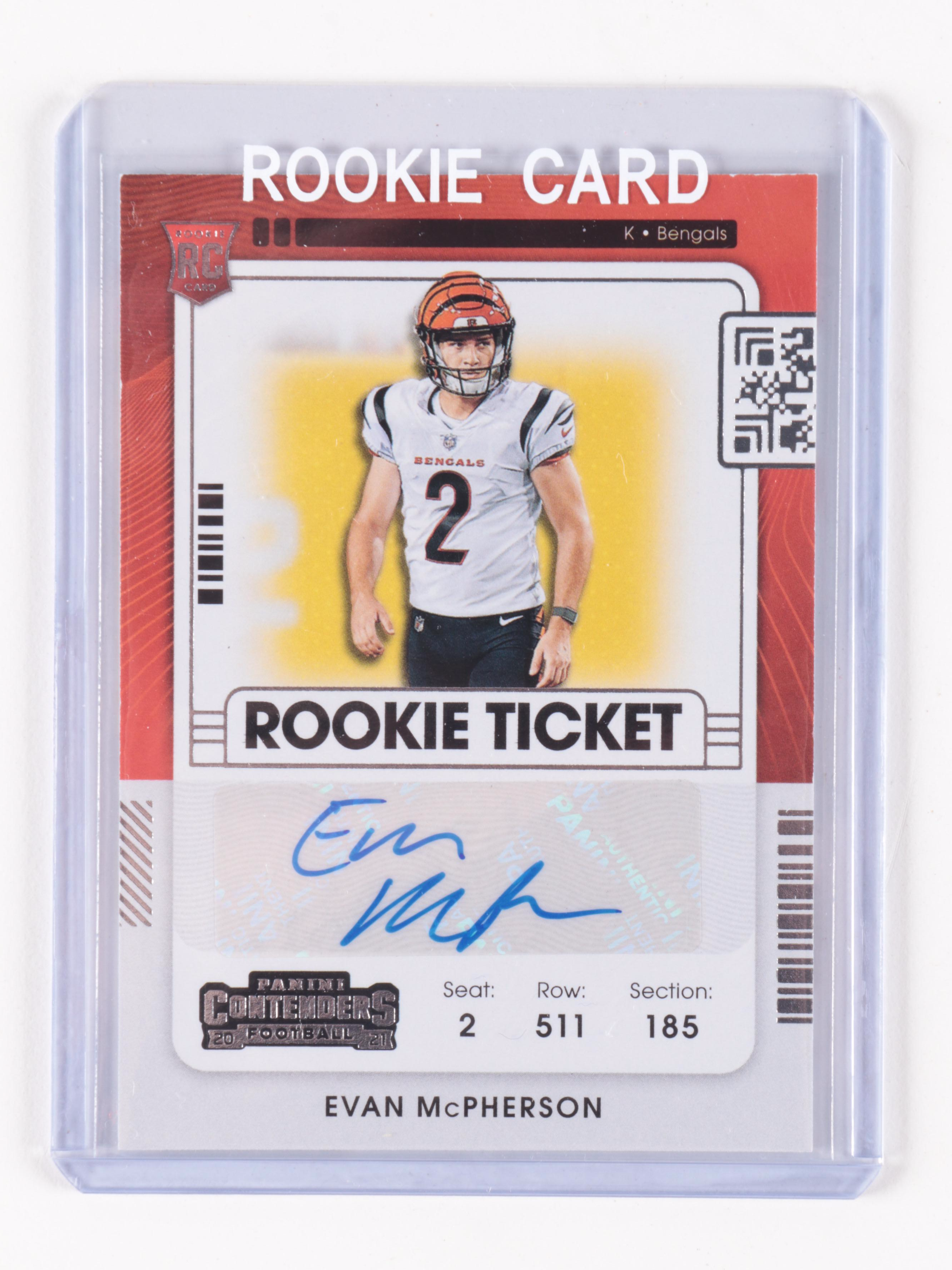 2021 Panini Evan McPherson Rookie Football Cards With Signed, Mosaic, Prestige