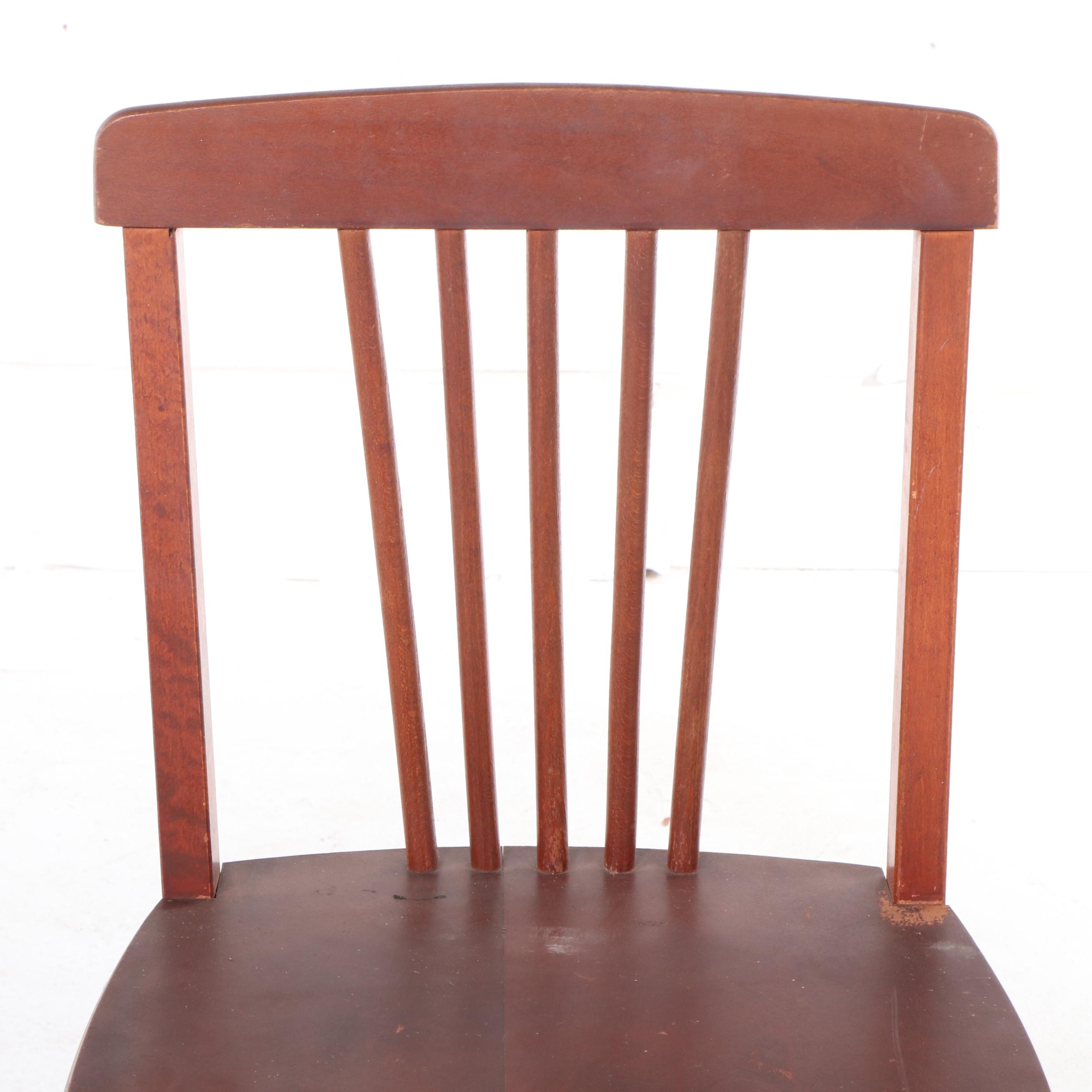 Child's Birch Tambour Roll-Top Desk with Chair