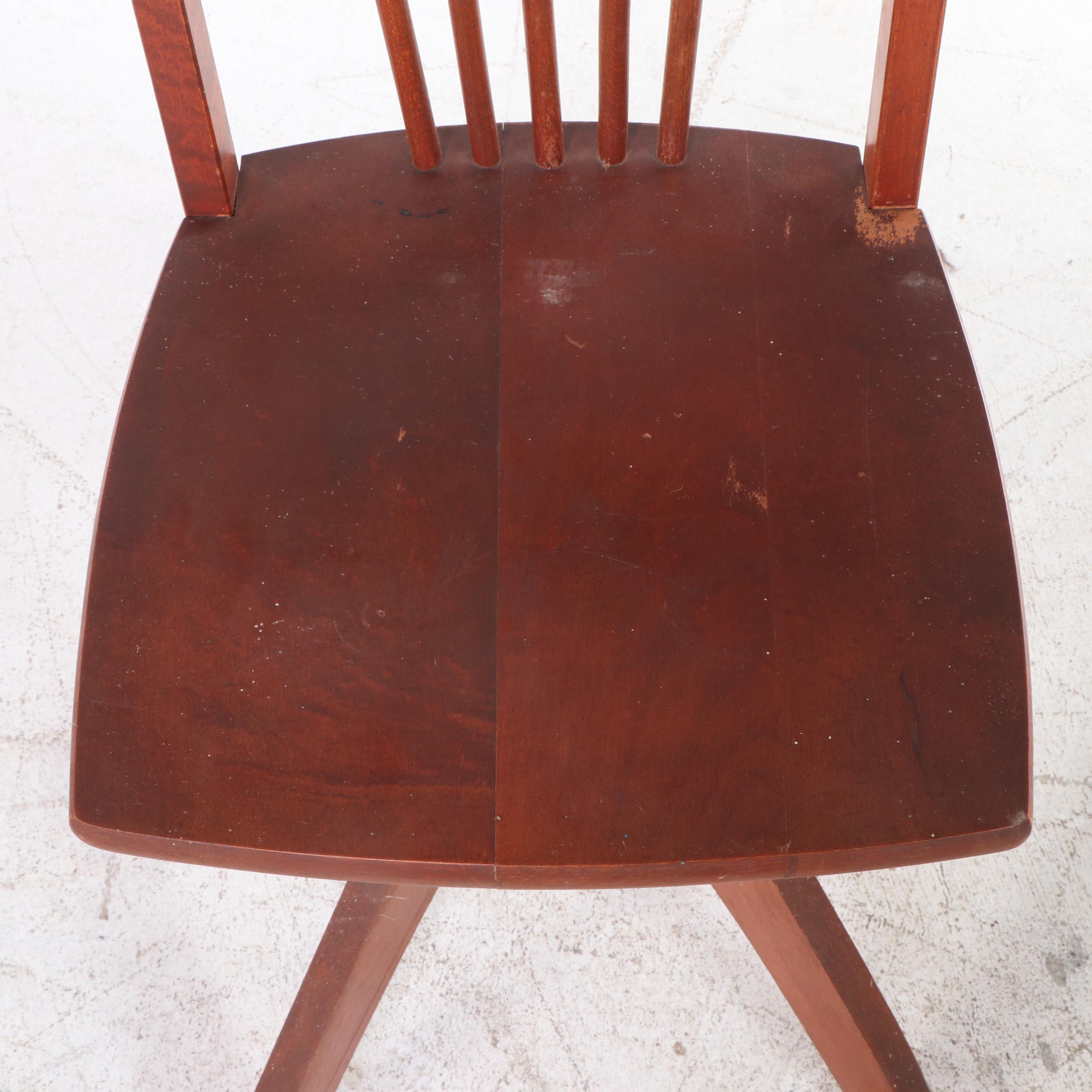 Child's Birch Tambour Roll-Top Desk with Chair