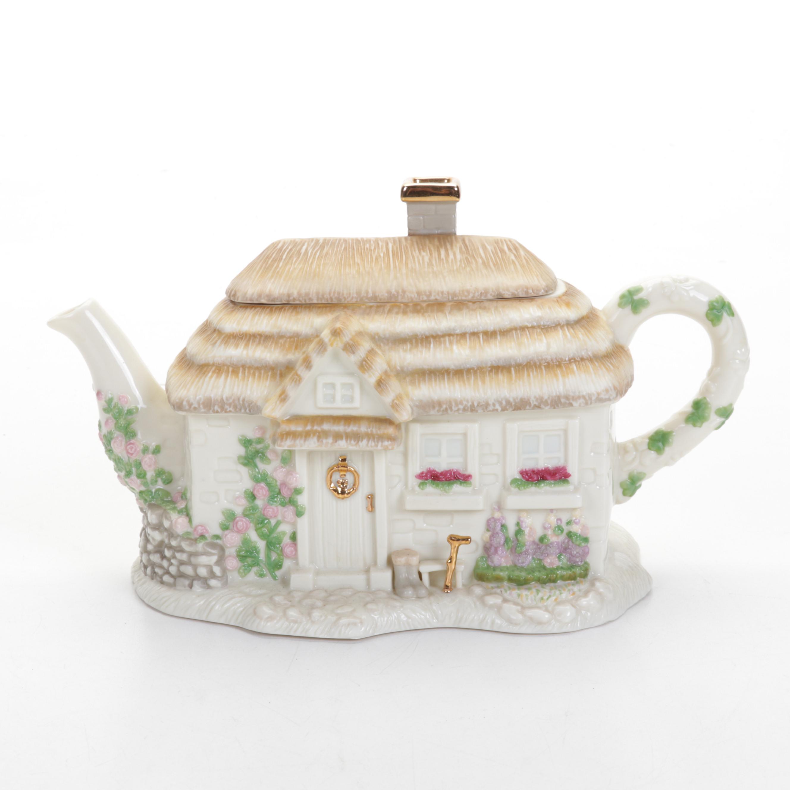 Lenox Bone China "Irish Blessing" Teapot with Goebel Hummel Figurines