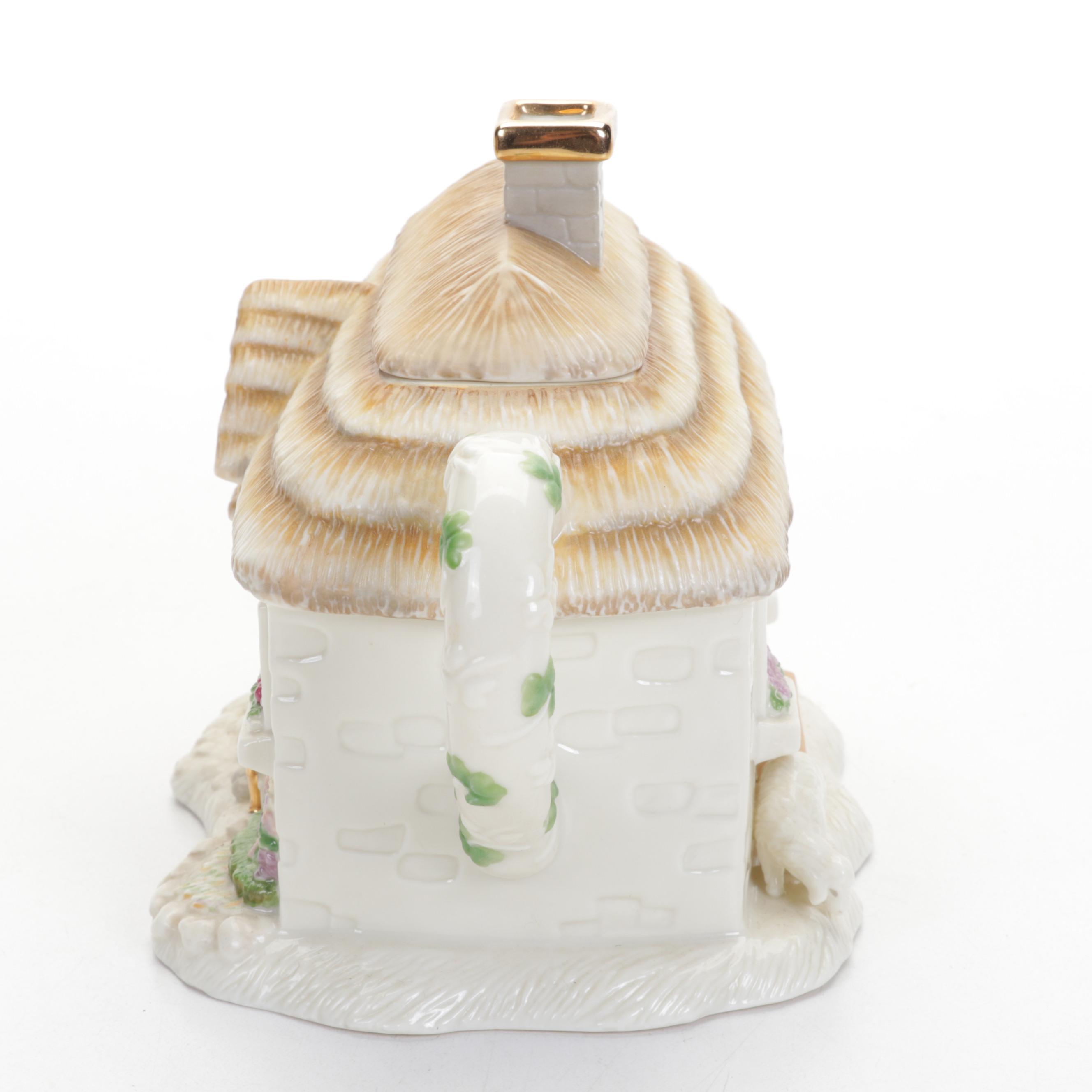 Lenox Bone China "Irish Blessing" Teapot with Goebel Hummel Figurines