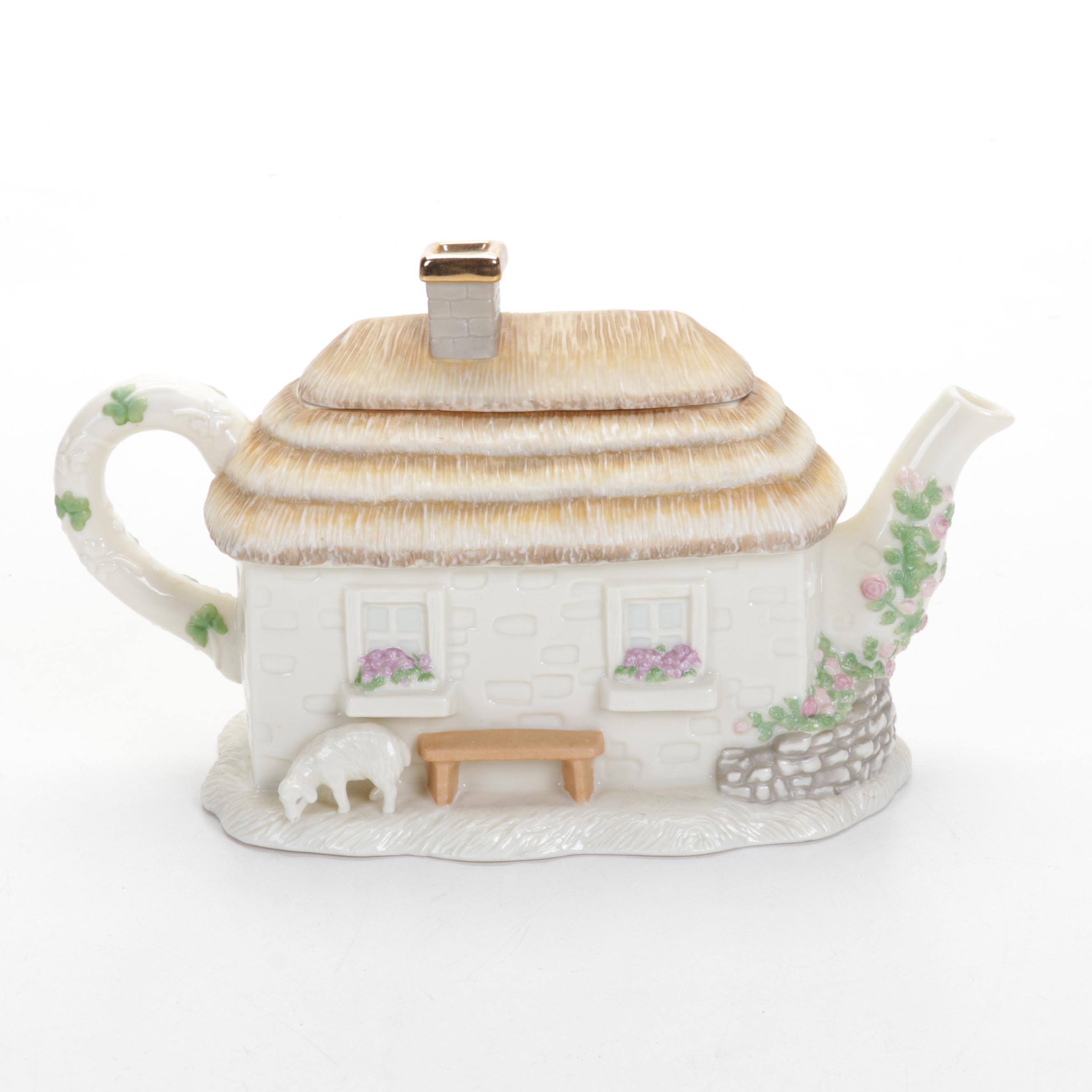 Lenox Bone China "Irish Blessing" Teapot with Goebel Hummel Figurines