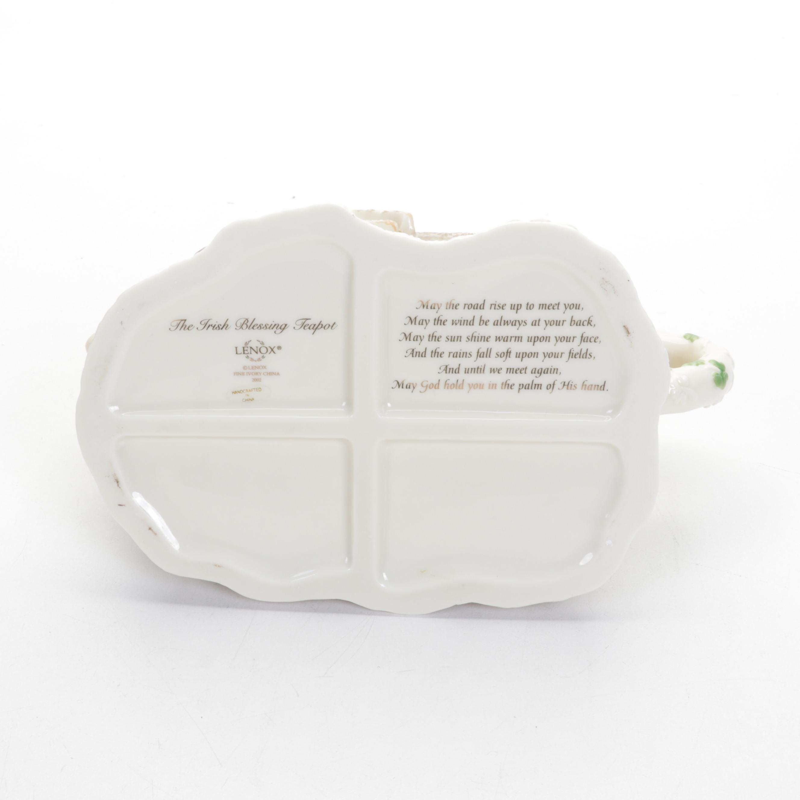Lenox Bone China "Irish Blessing" Teapot with Goebel Hummel Figurines