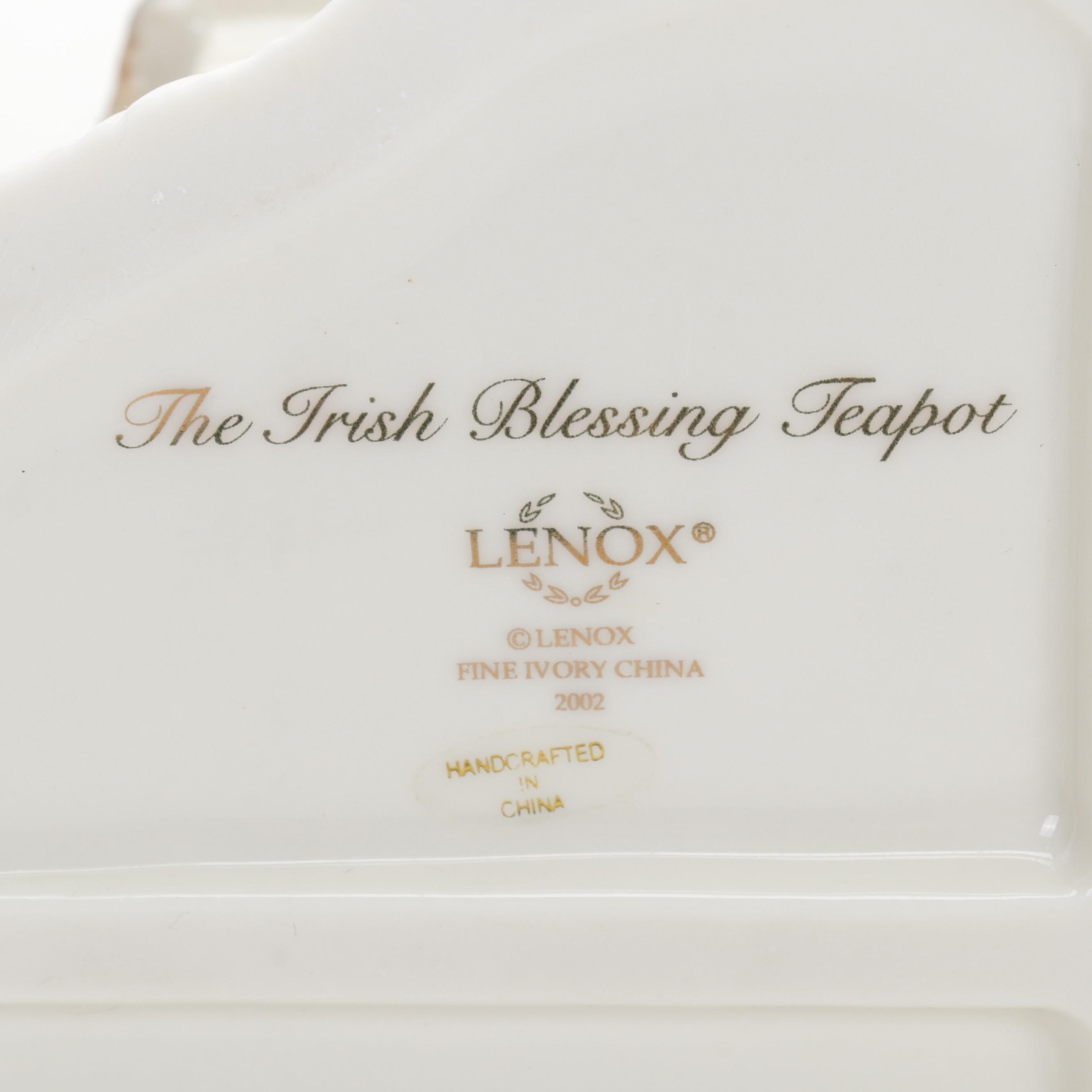 Lenox Bone China "Irish Blessing" Teapot with Goebel Hummel Figurines
