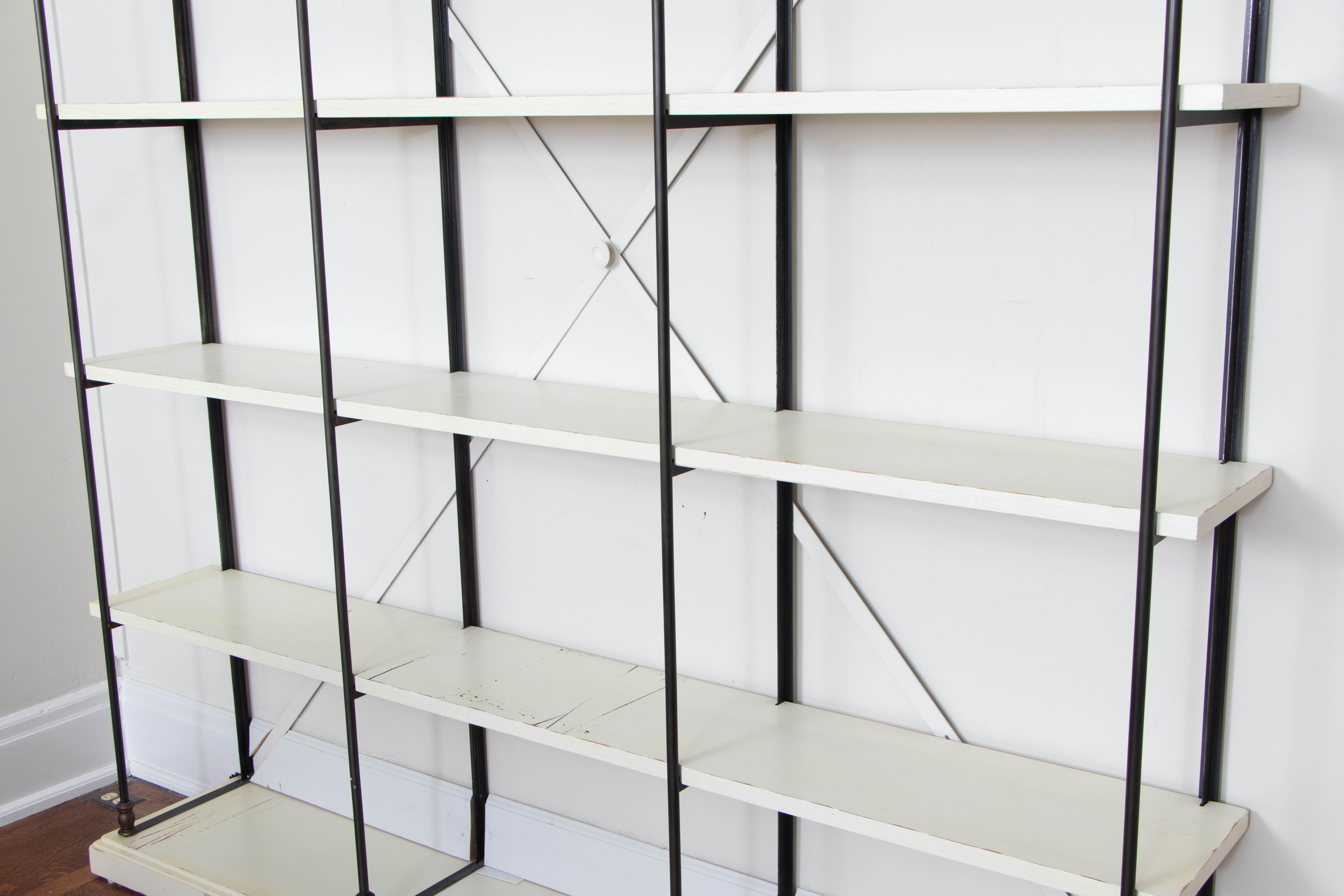 Restoration Hardware "Parisian Cornice" Painted Wood and Steel Étagère