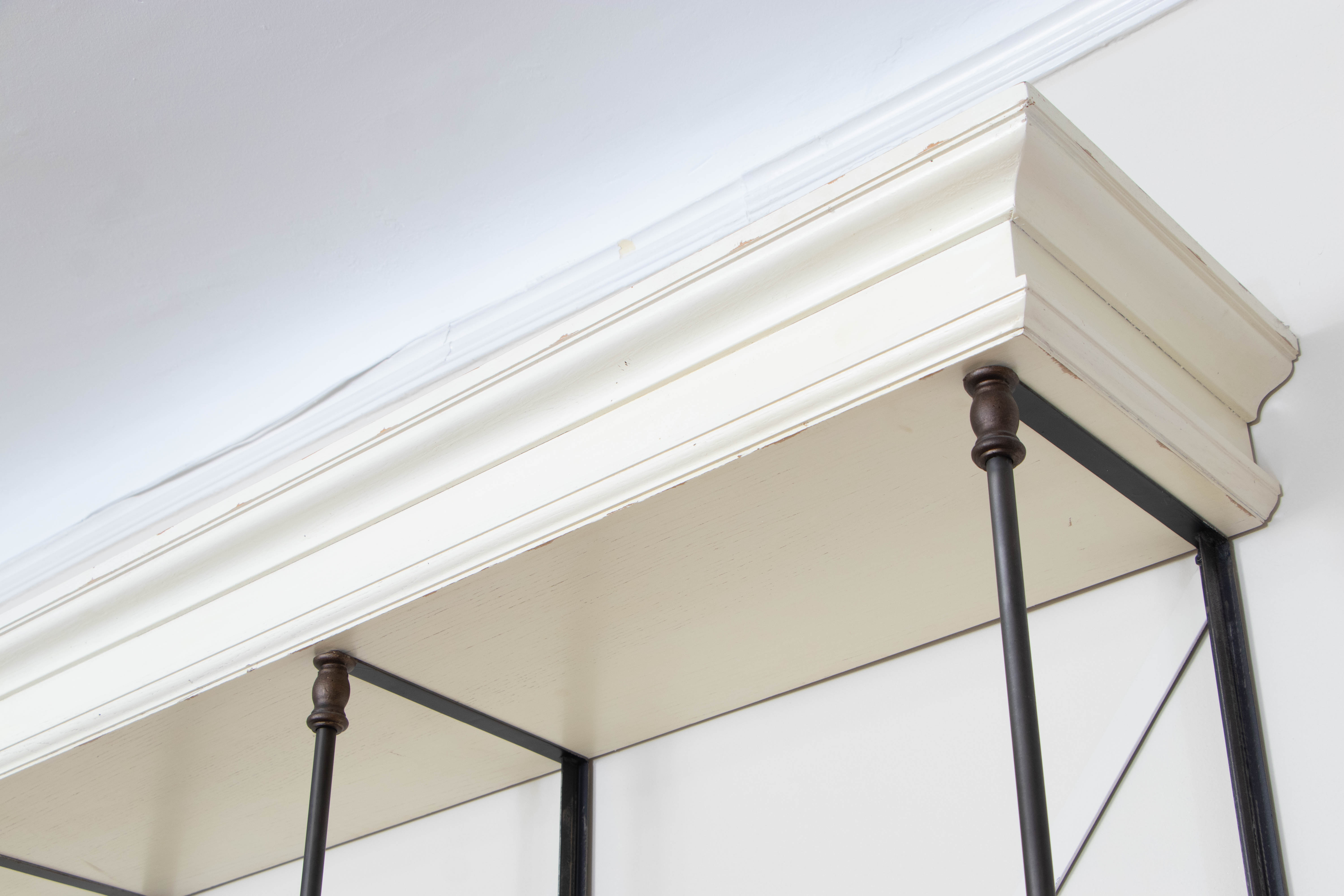 Restoration Hardware "Parisian Cornice" Painted Wood and Steel Étagère