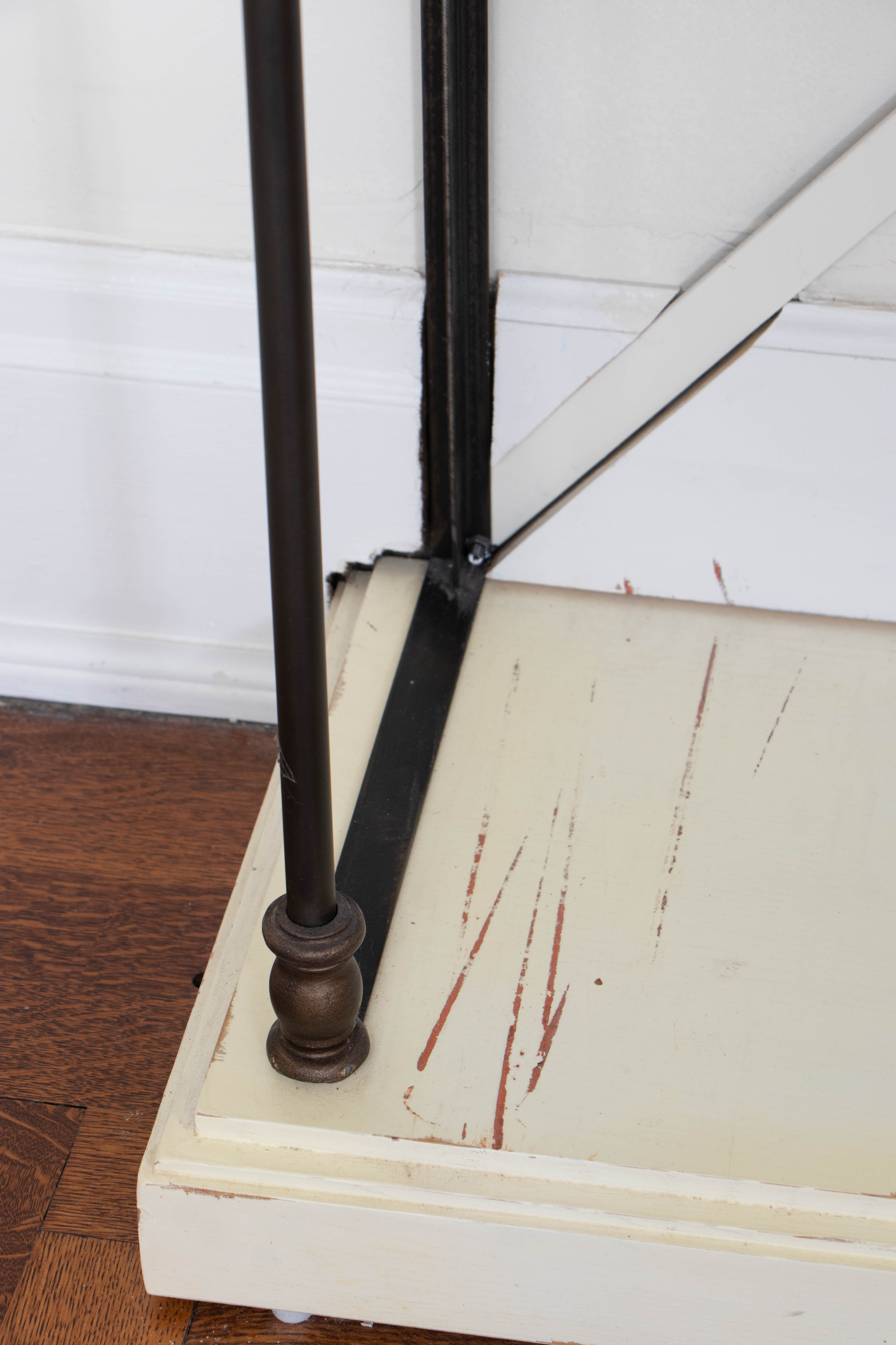 Restoration Hardware "Parisian Cornice" Painted Wood and Steel Étagère