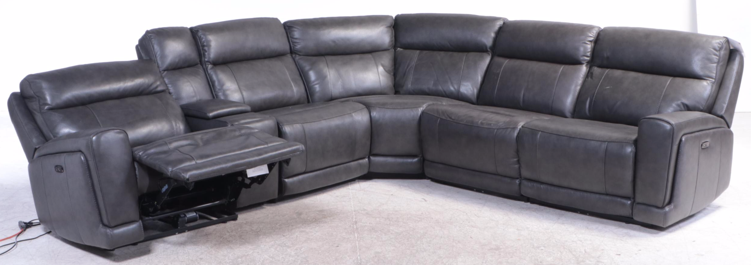 Gilman Creek Lauretta Grey Leather Power Sectional