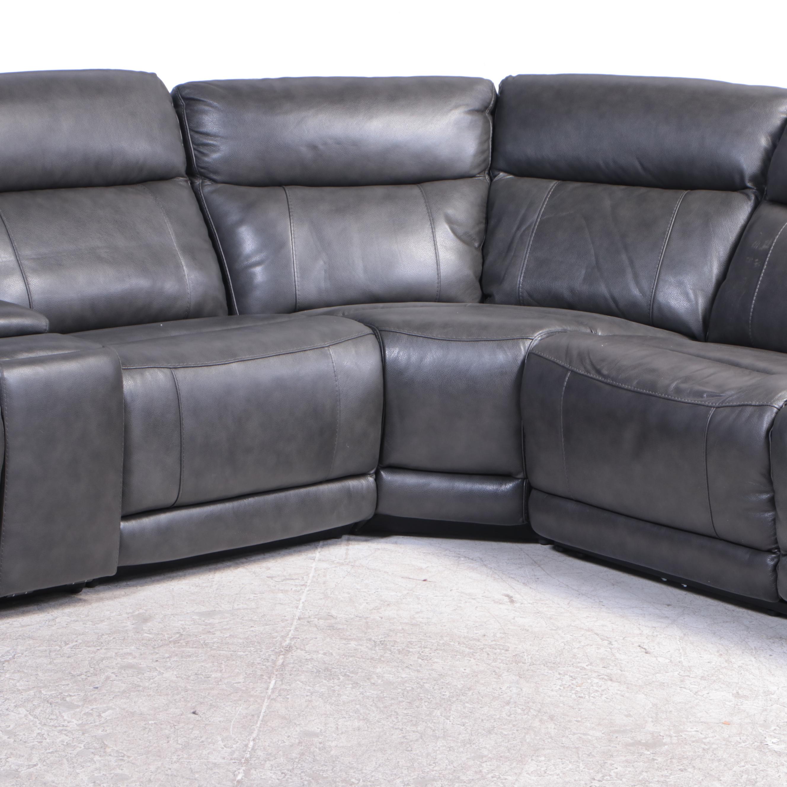 Gilman Creek Lauretta Grey Leather Power Sectional