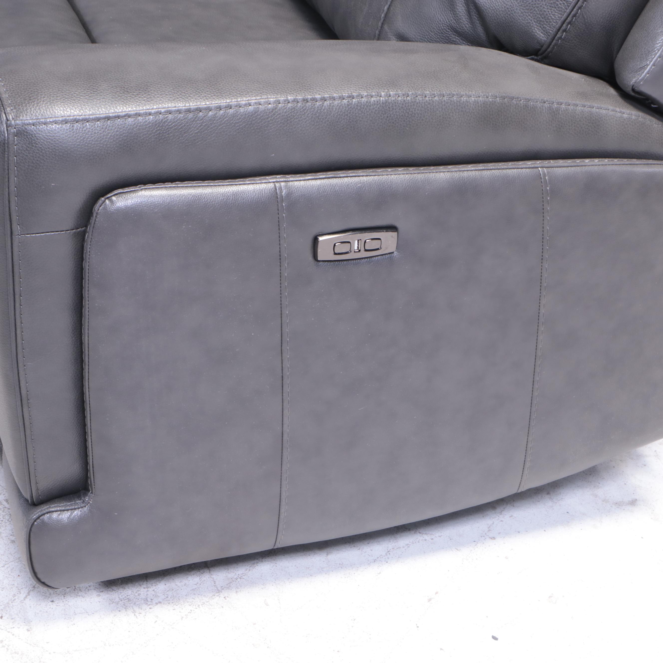Gilman Creek Lauretta Grey Leather Power Sectional