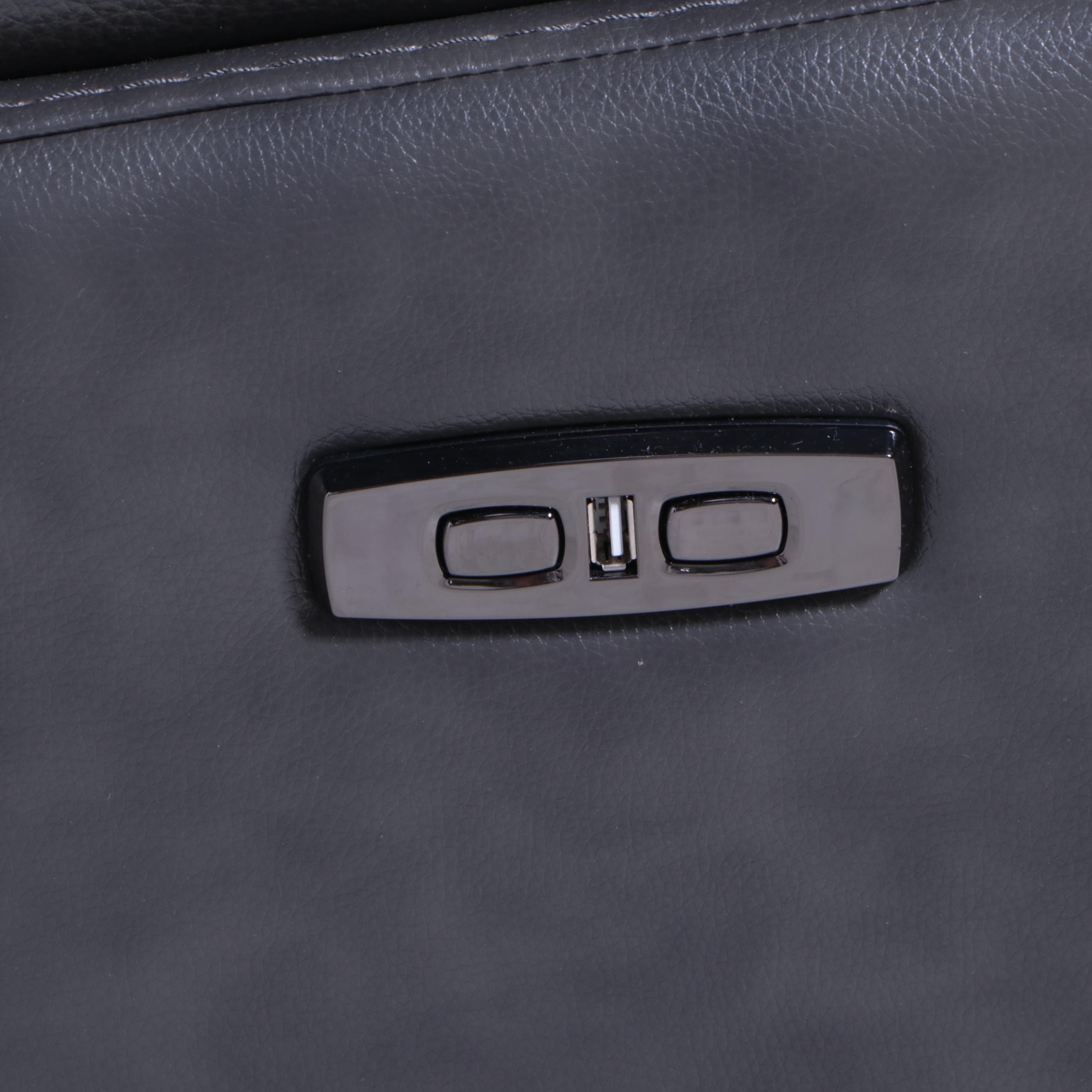 Gilman Creek Lauretta Grey Leather Power Sectional