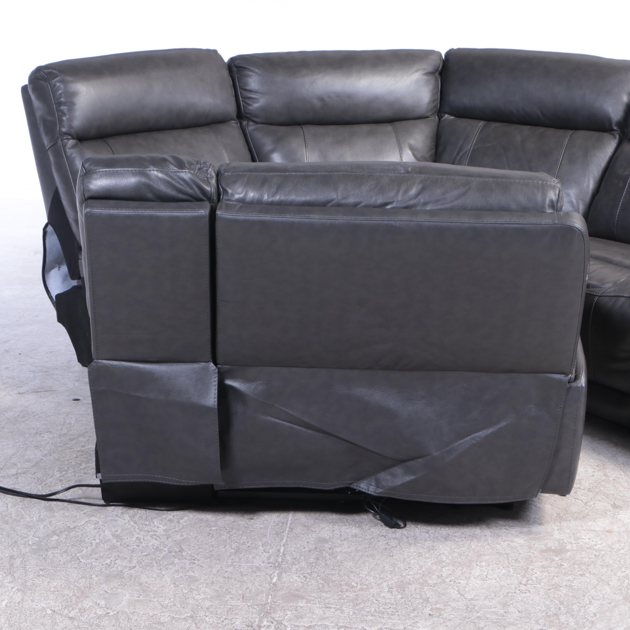 Gilman Creek Lauretta Grey Leather Power Sectional