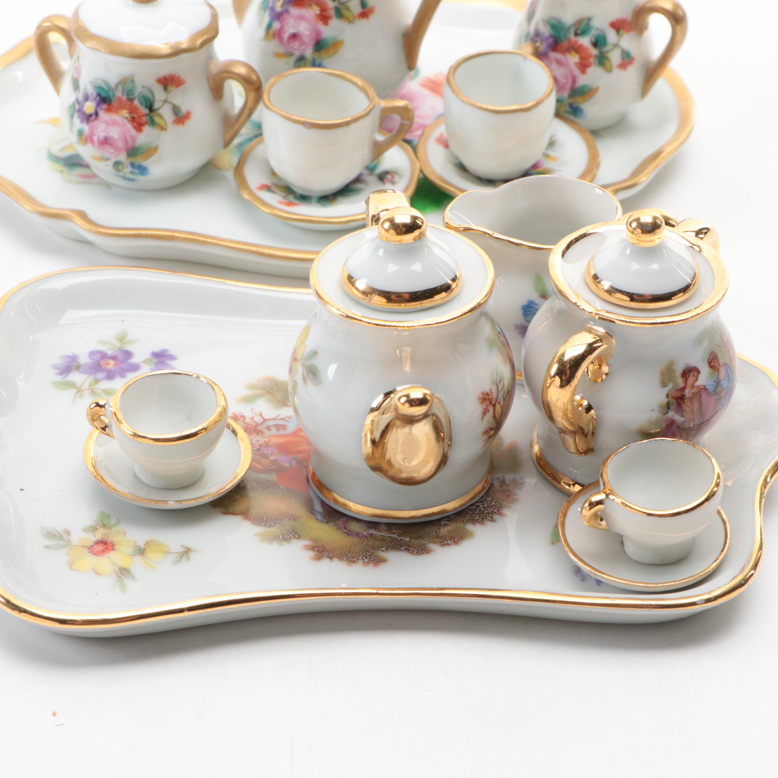 Hand-Painted Limoges Porcelain Miniature Tea Sets