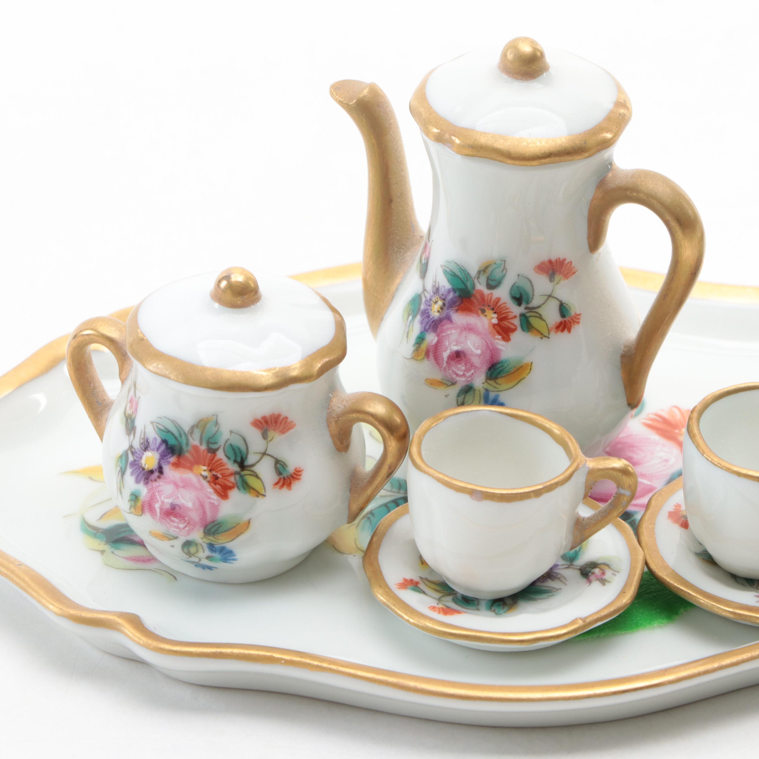 Hand-Painted Limoges Porcelain Miniature Tea Sets