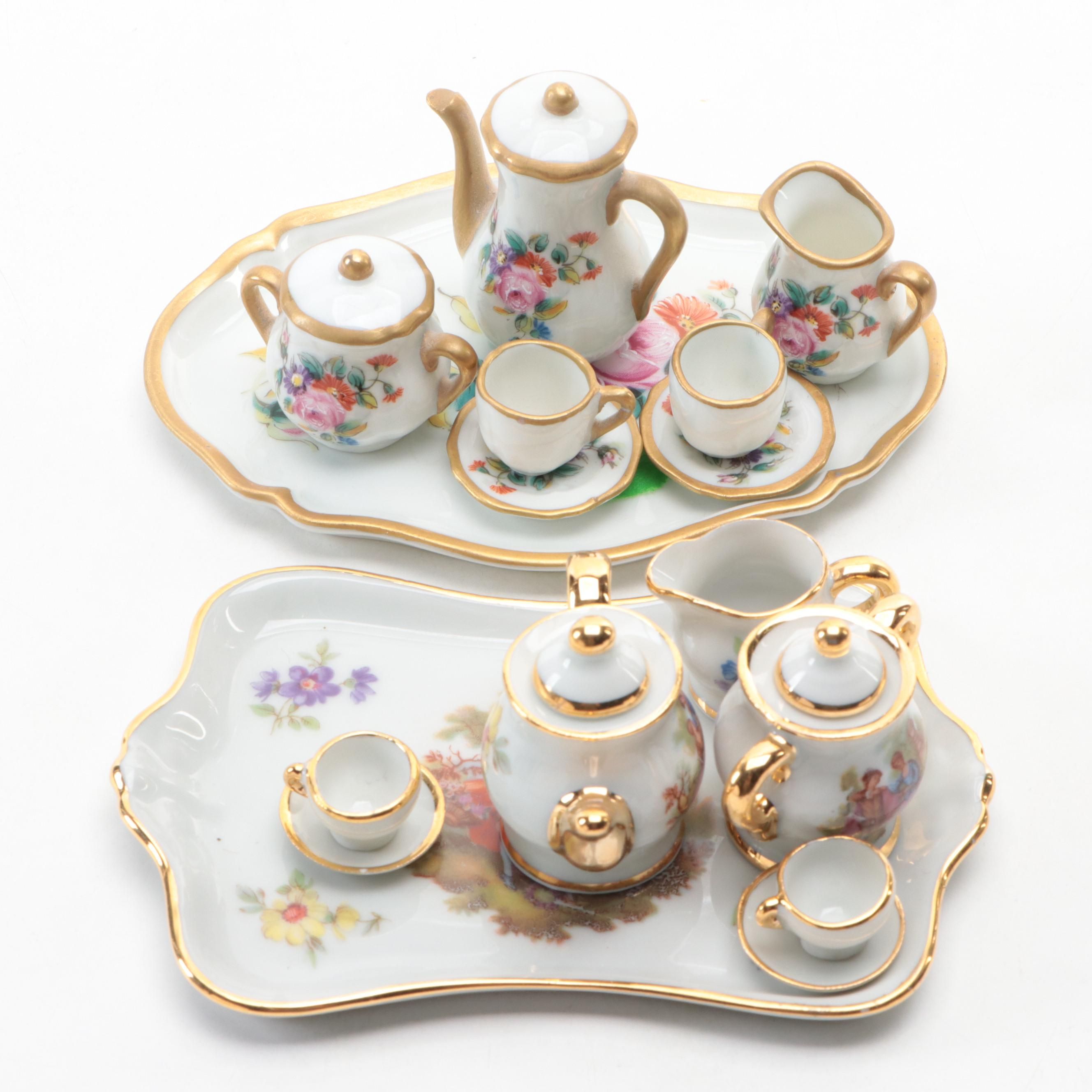 Hand-Painted Limoges Porcelain Miniature Tea Sets