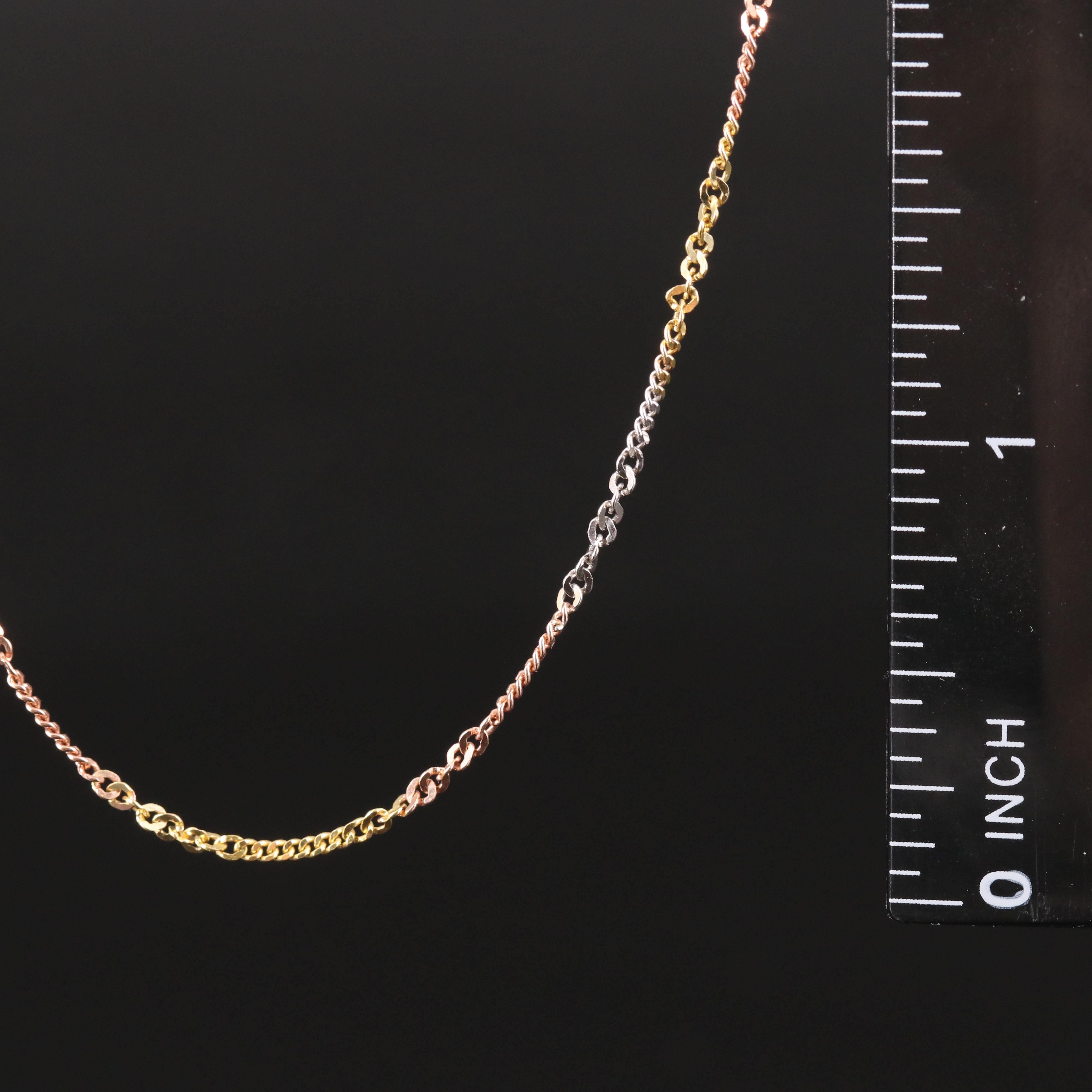 Italian Tri-Color 14K Chain Necklace