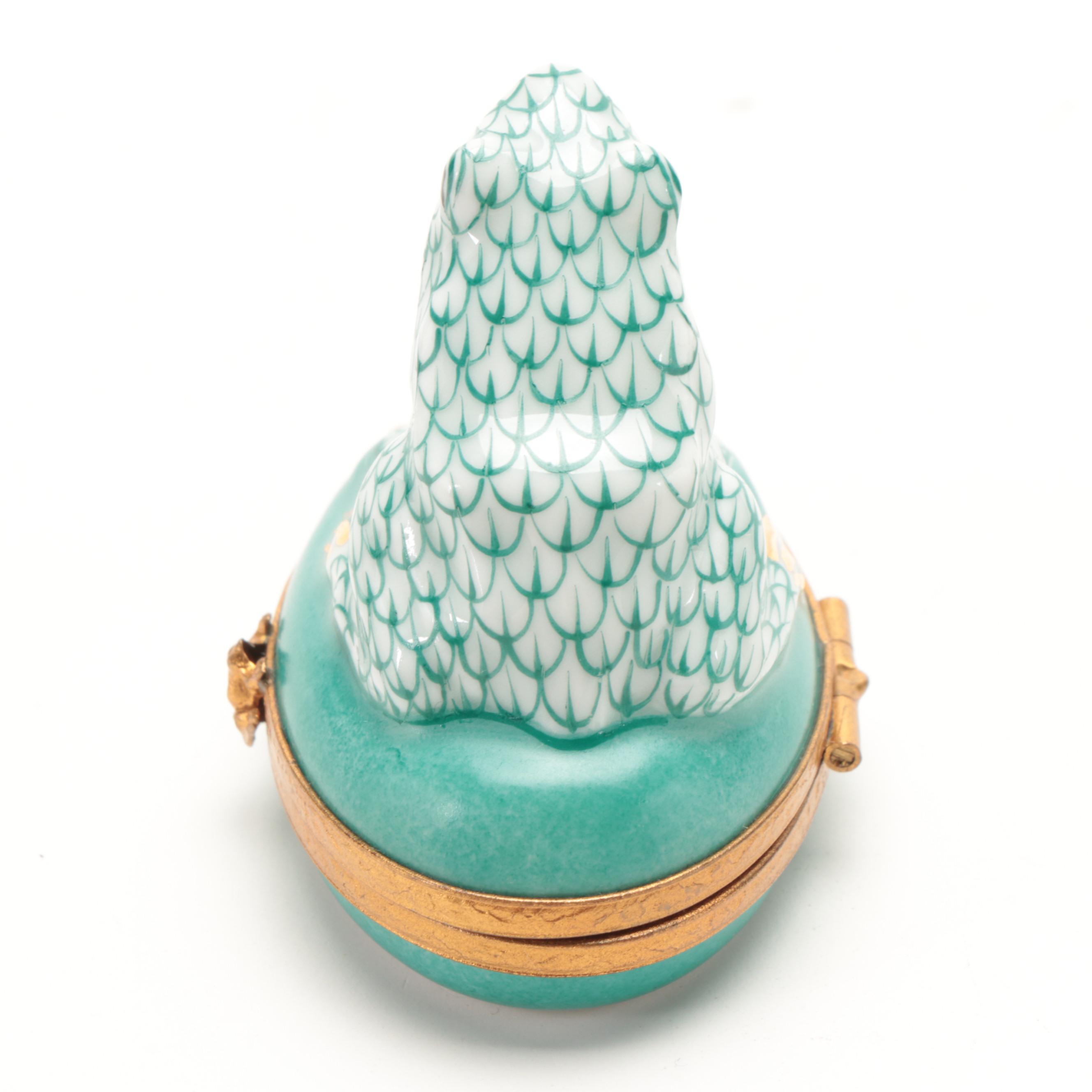 Limoges Porcelain Frog Trinket Box