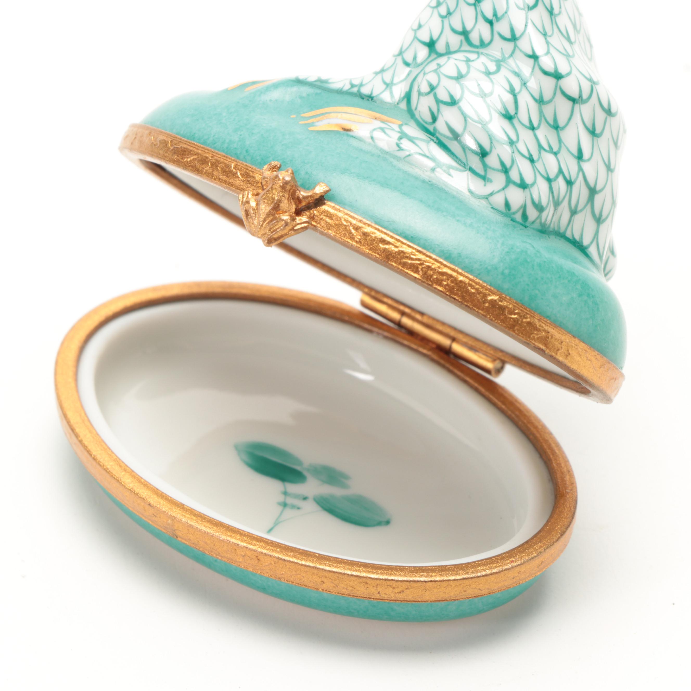 Limoges Porcelain Frog Trinket Box
