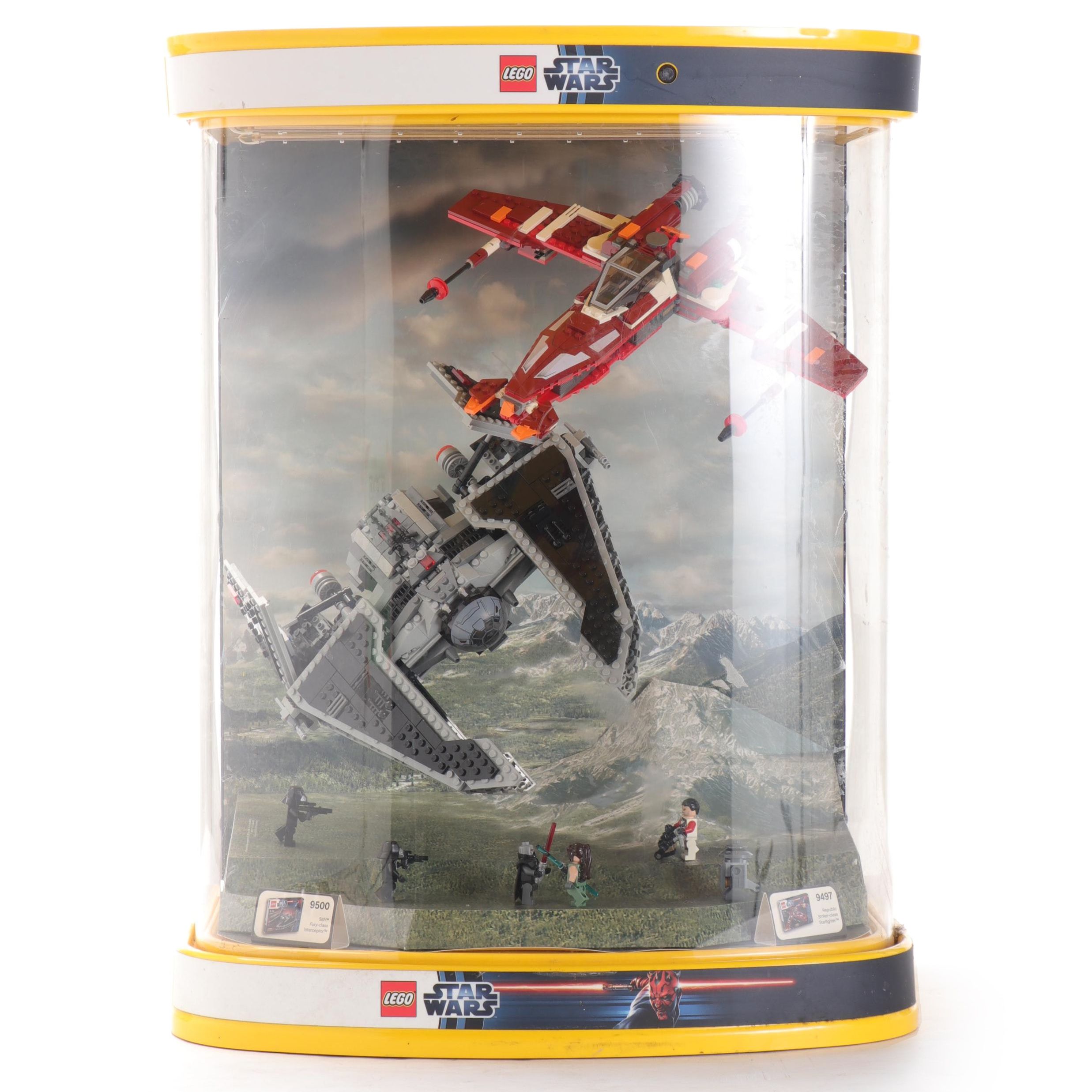 LEGO Star Wars "Sith" and "Fury-Class Interceptor" Sets in Display Case