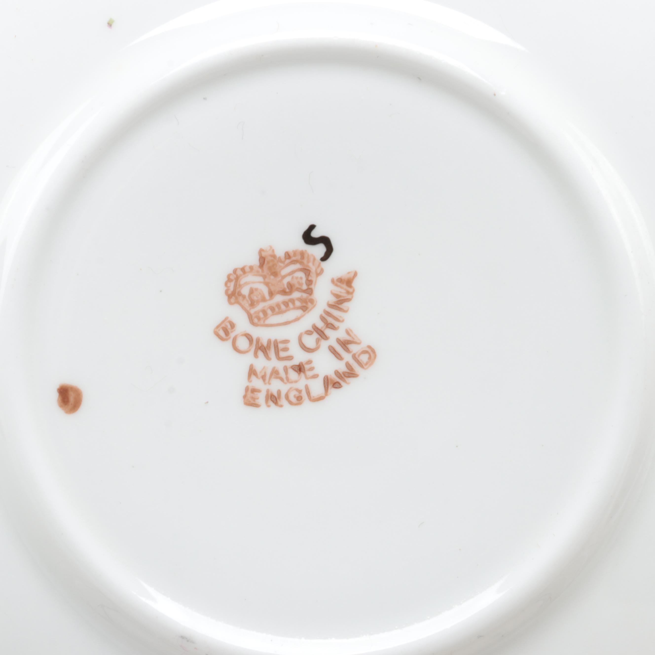 English Bone China Tea Cups, Saucers, Creamers and Sugar Bowls