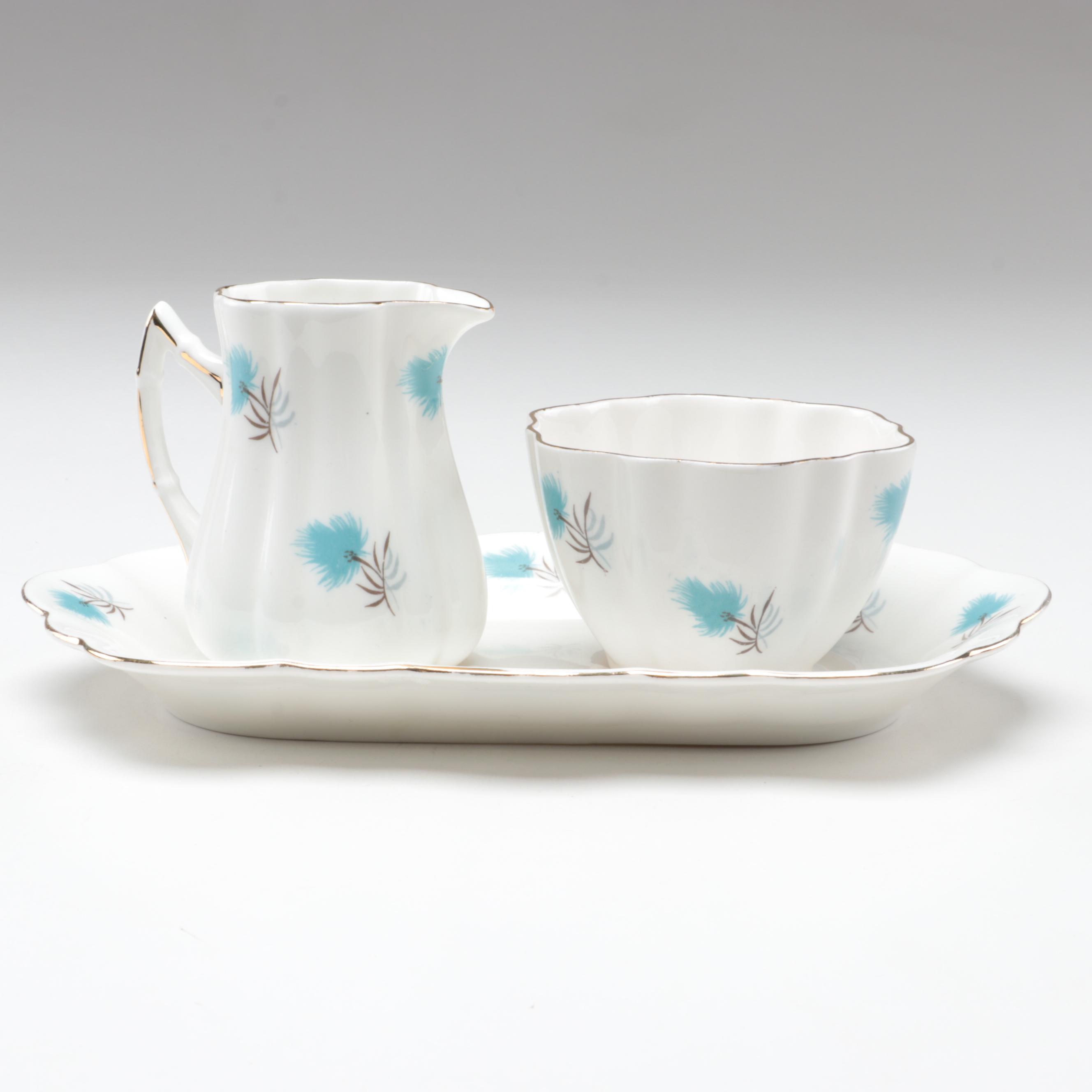 English Bone China Tea Cups, Saucers, Creamers and Sugar Bowls