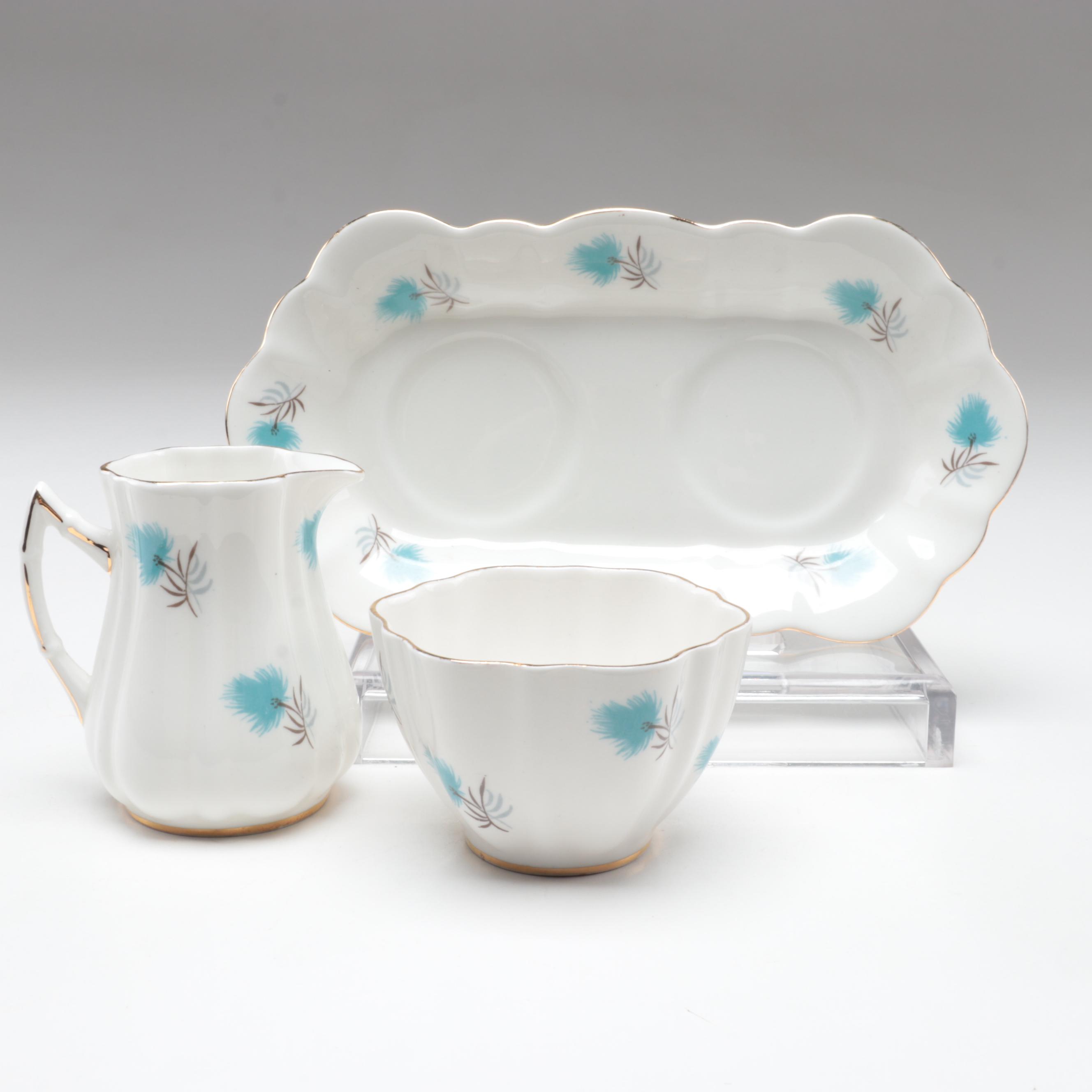 English Bone China Tea Cups, Saucers, Creamers and Sugar Bowls