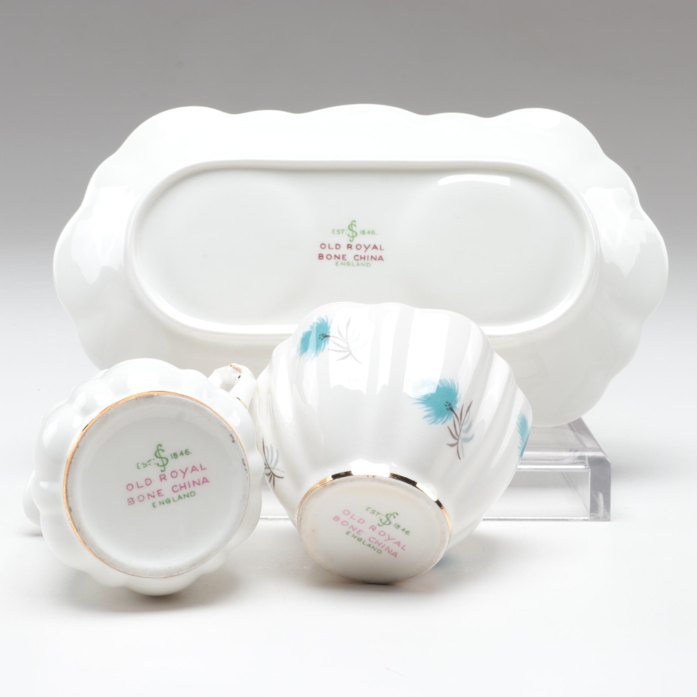 English Bone China Tea Cups, Saucers, Creamers and Sugar Bowls