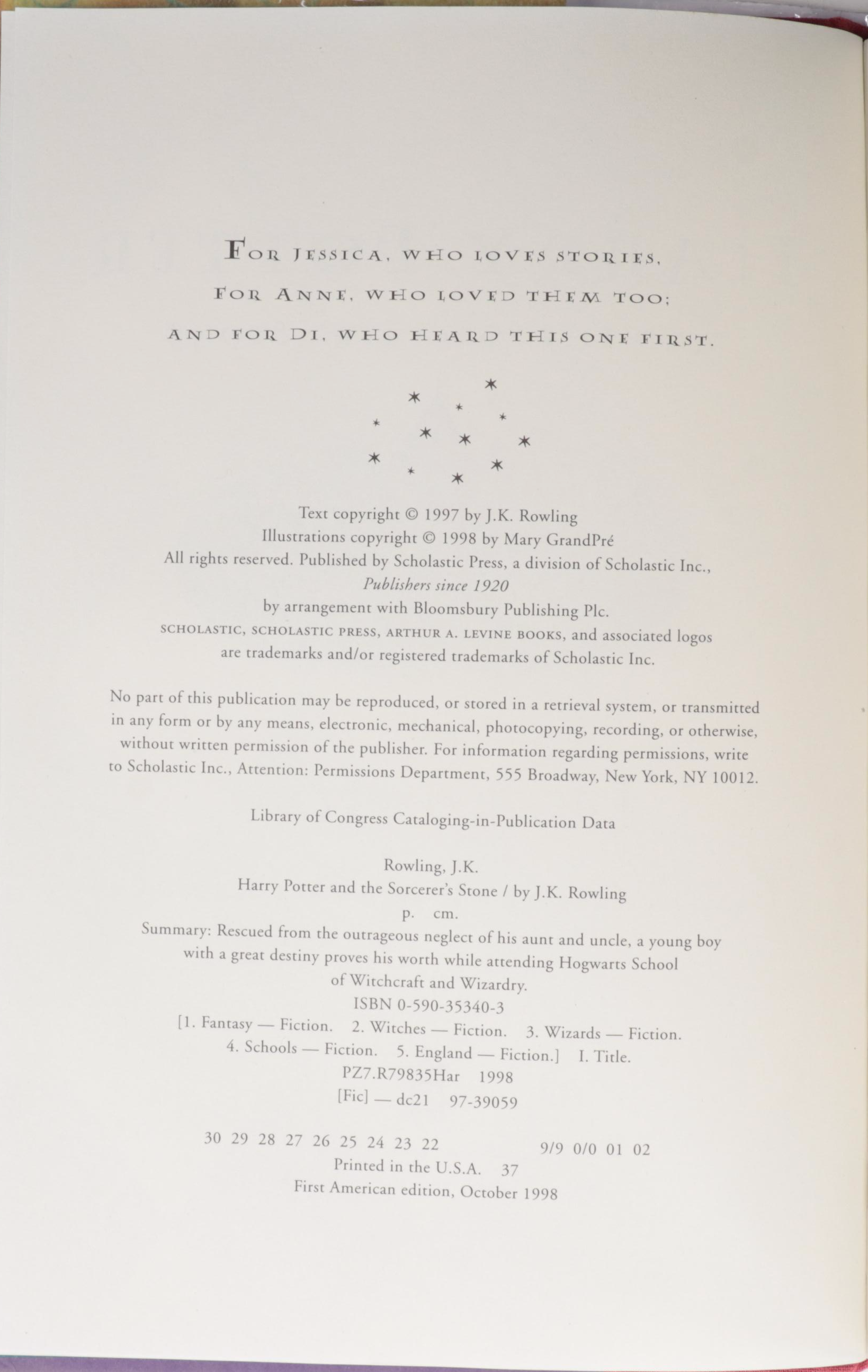 First American Edition "Harry Potter" Complete Series by J. K. Rowling