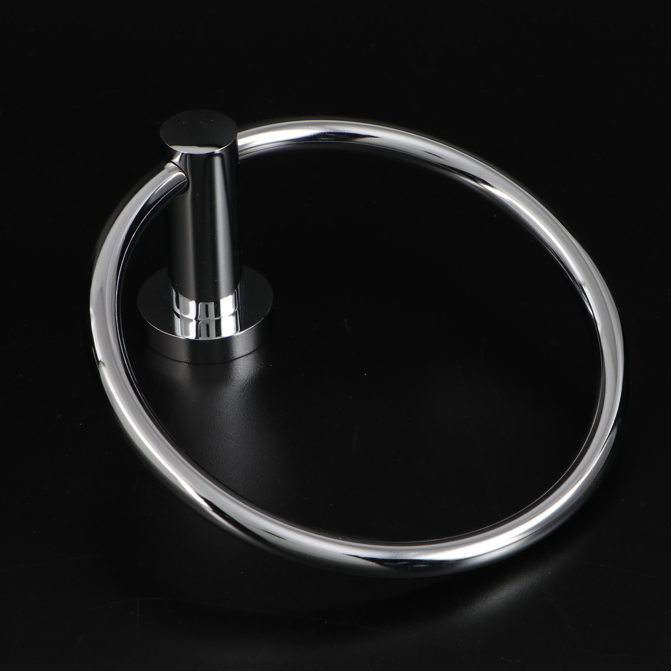 Polished Nickel Finish Tub Drain and Drop-In Kit with Chrome Towel Ring