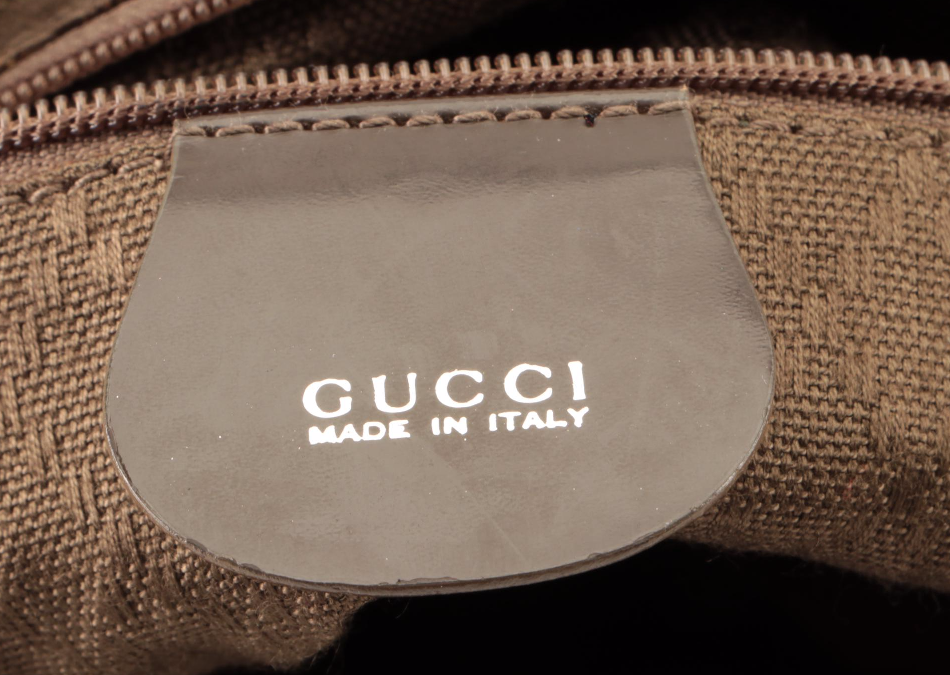 Gucci Bamboo Two-Way Shoulder Bag in Olive Nylon and Leather