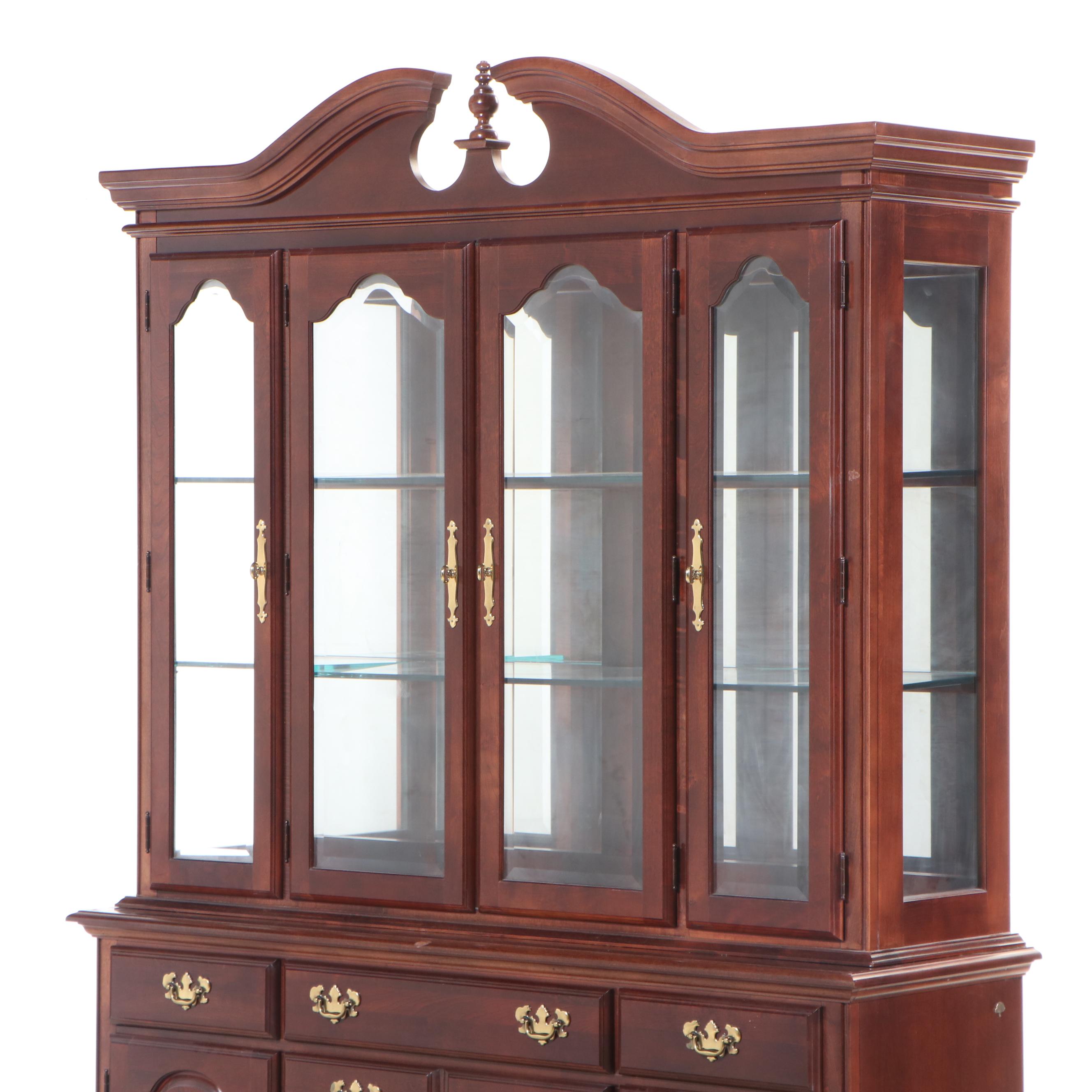 American Drew Colonial Style Maple China Cabinet