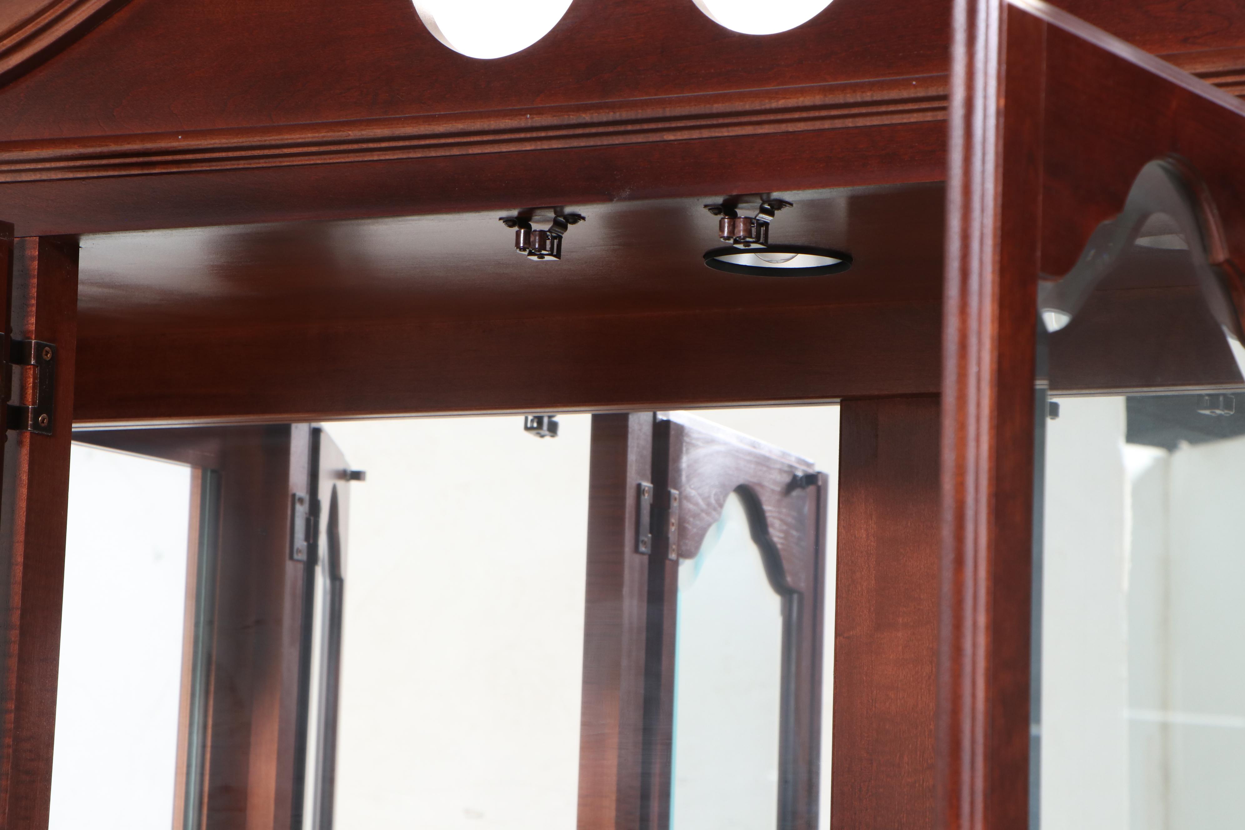 American Drew Colonial Style Maple China Cabinet