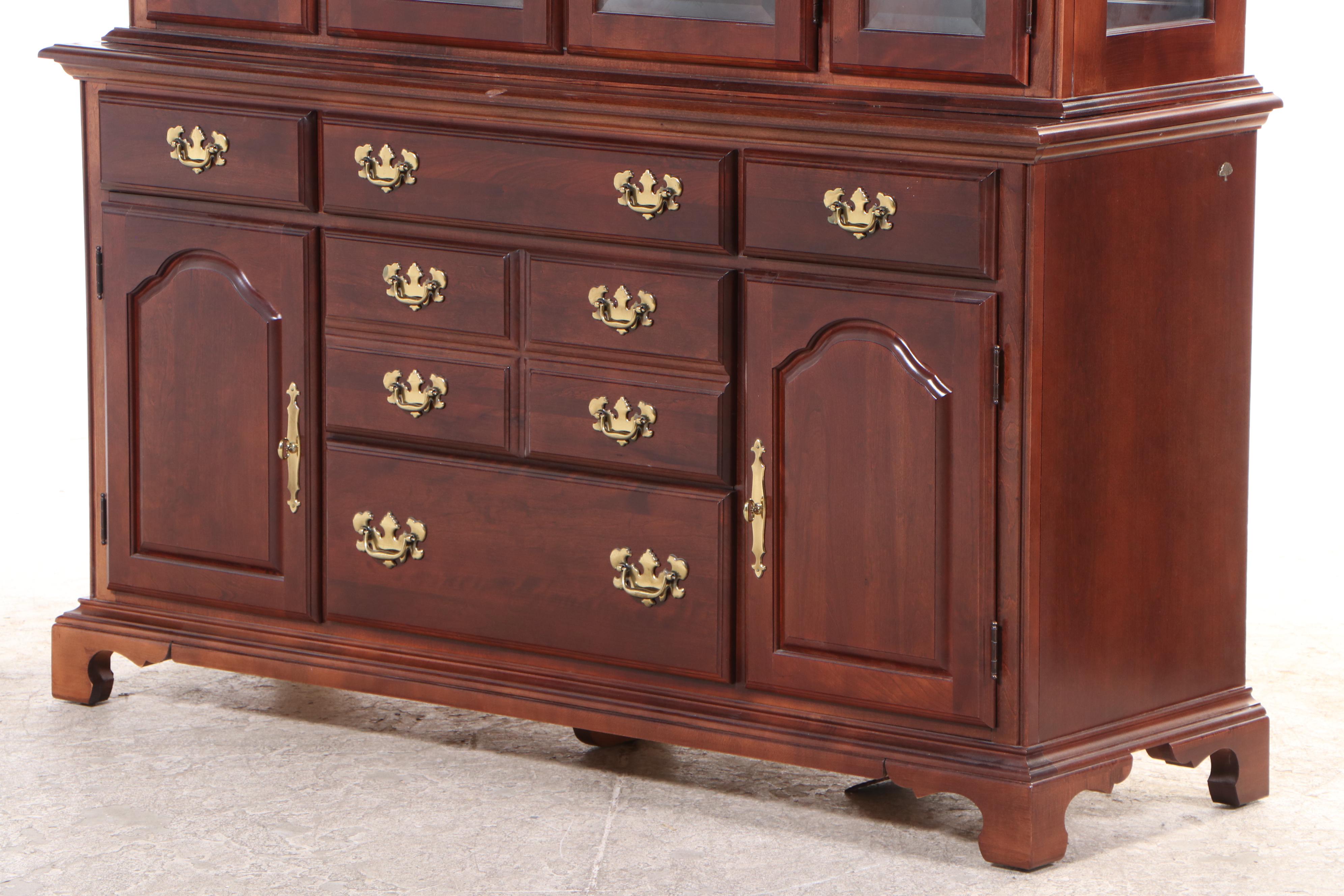 American Drew Colonial Style Maple China Cabinet